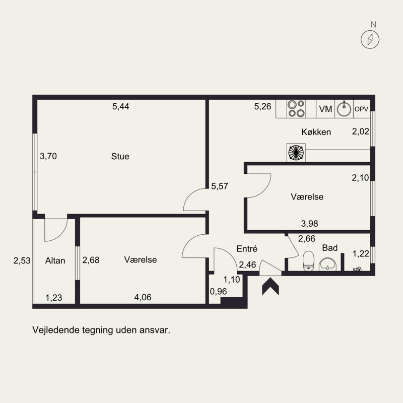 Plantegninger billede af Storegade 67B, 2. th., 6700 Esbjerg