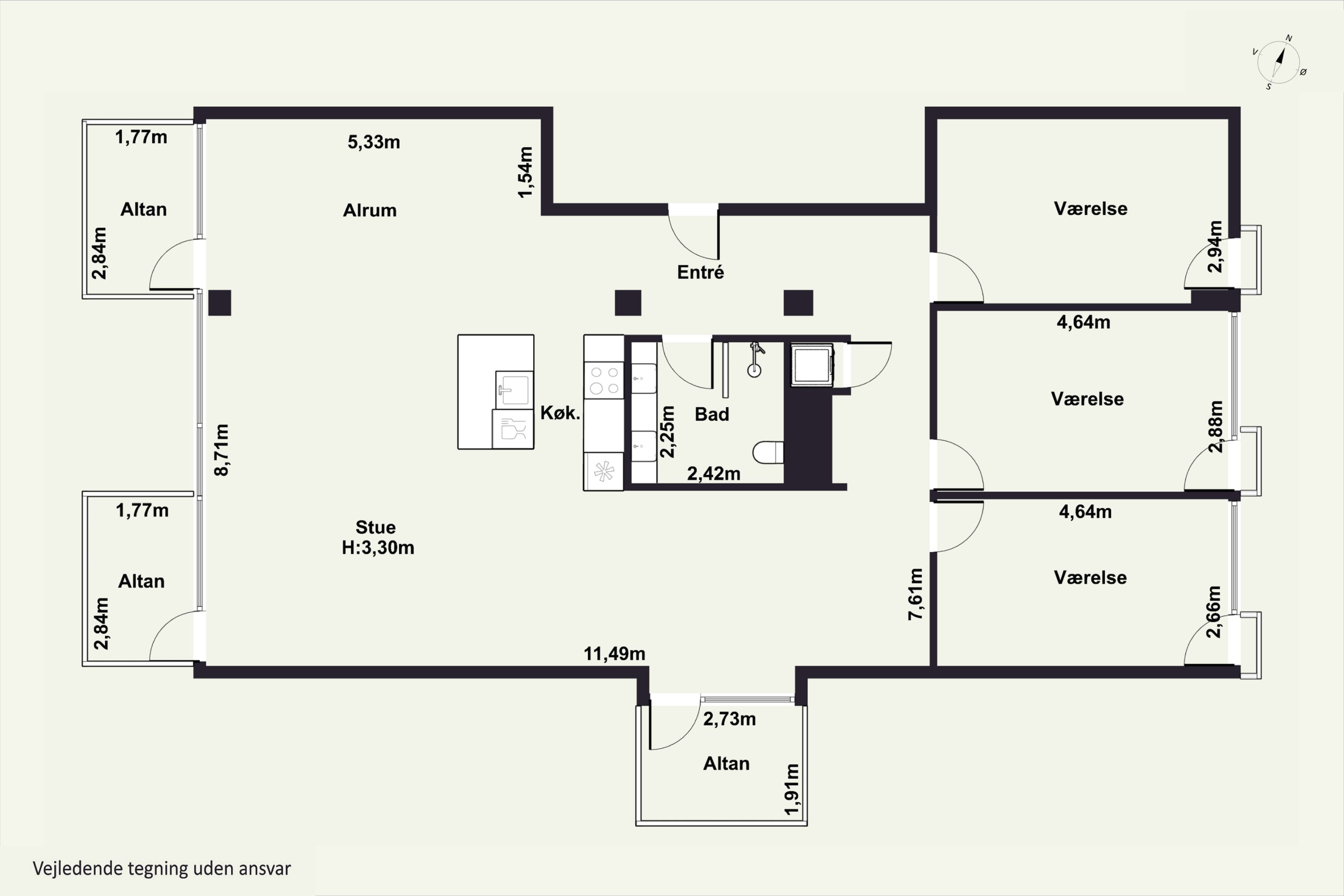 Plantegninger billede af Drechselsgade 8B, 3. tv., 2300 København S