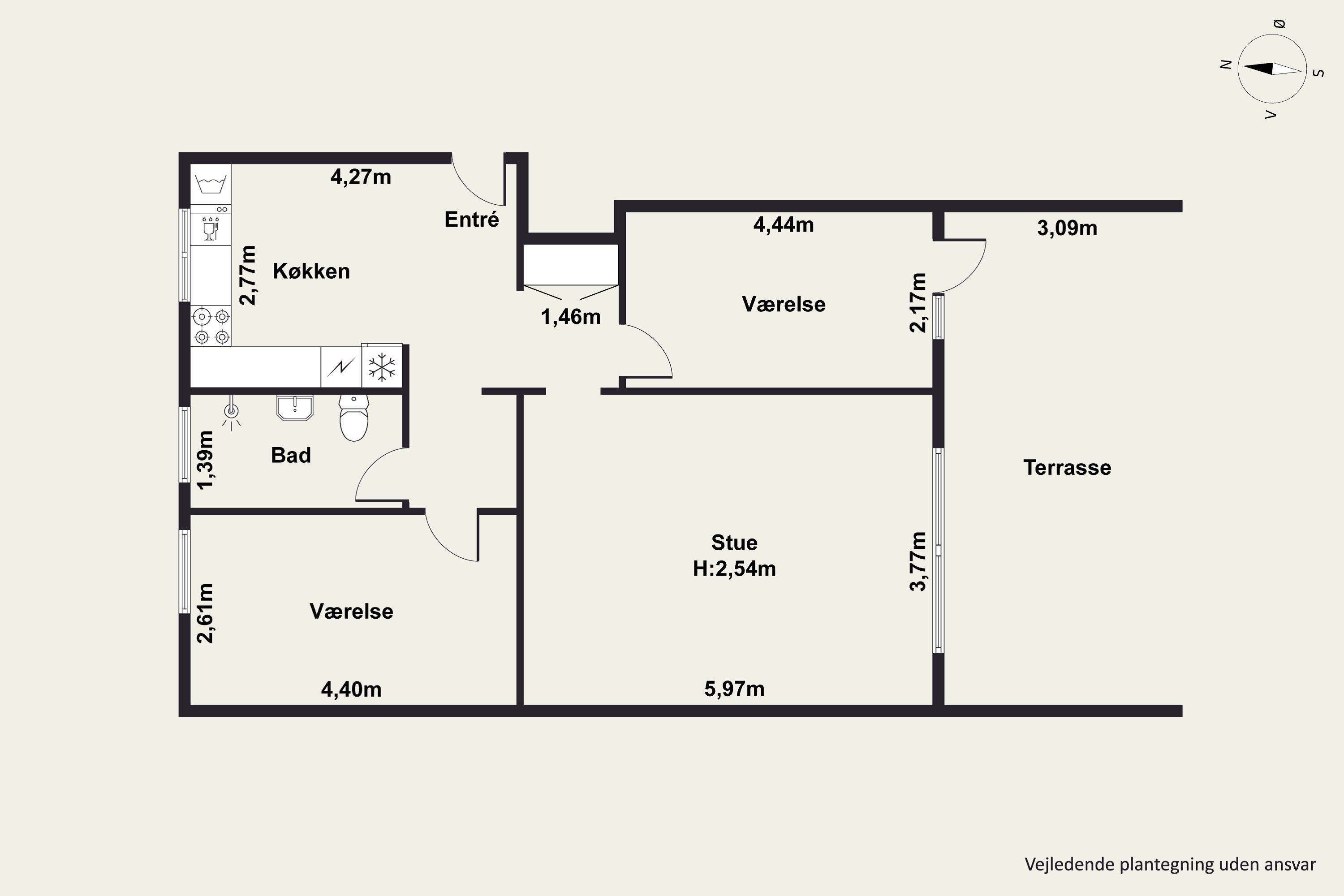 Plantegninger billede af Lindevangshusene 78, st.. th., 2630 Taastrup