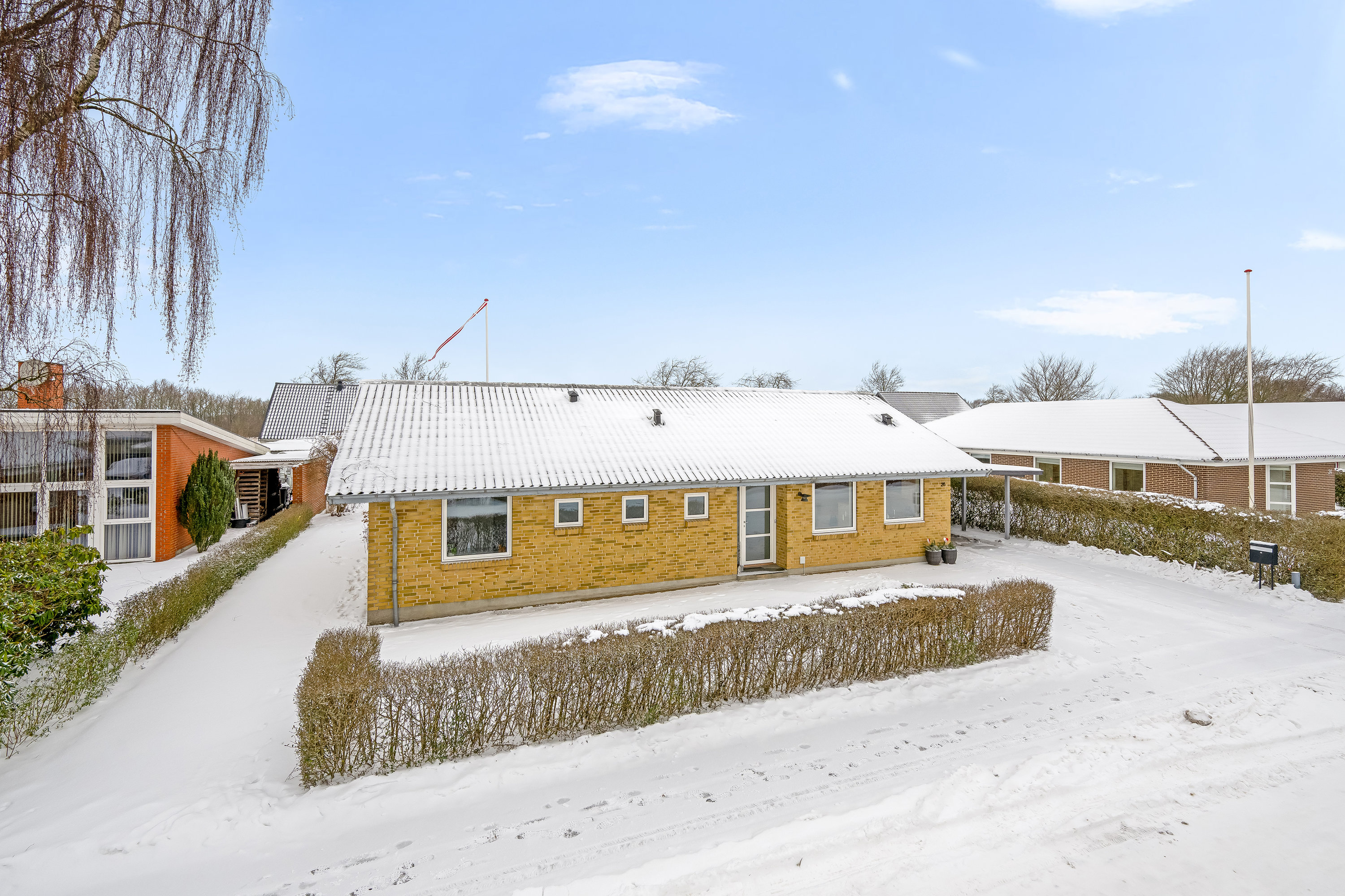 Fremhævet facade billede i fuldskærmstilstand. Billede af Grønningen 26, Troldhede, 6920 Videbæk