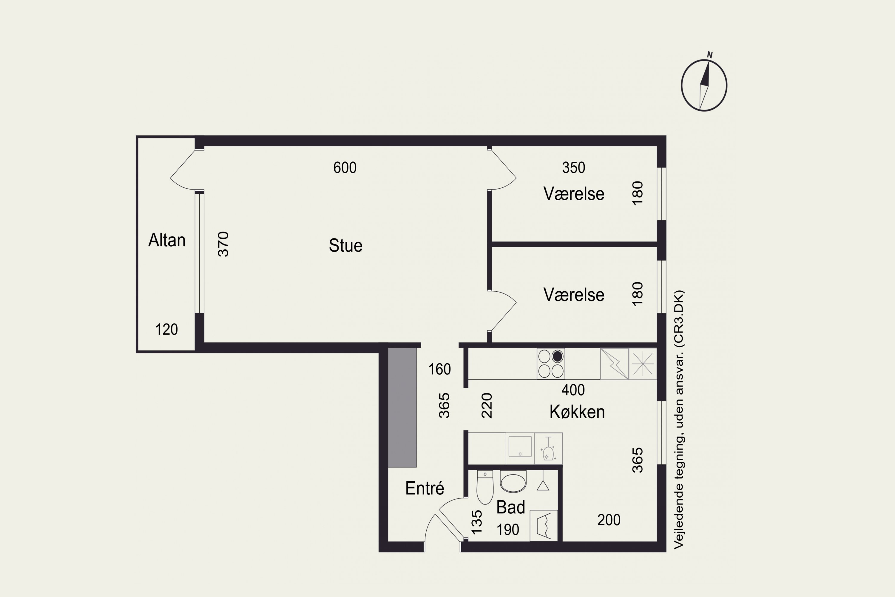 Plantegninger billede af Teglgårdsvej 389, 1. th., 3050 Humlebæk