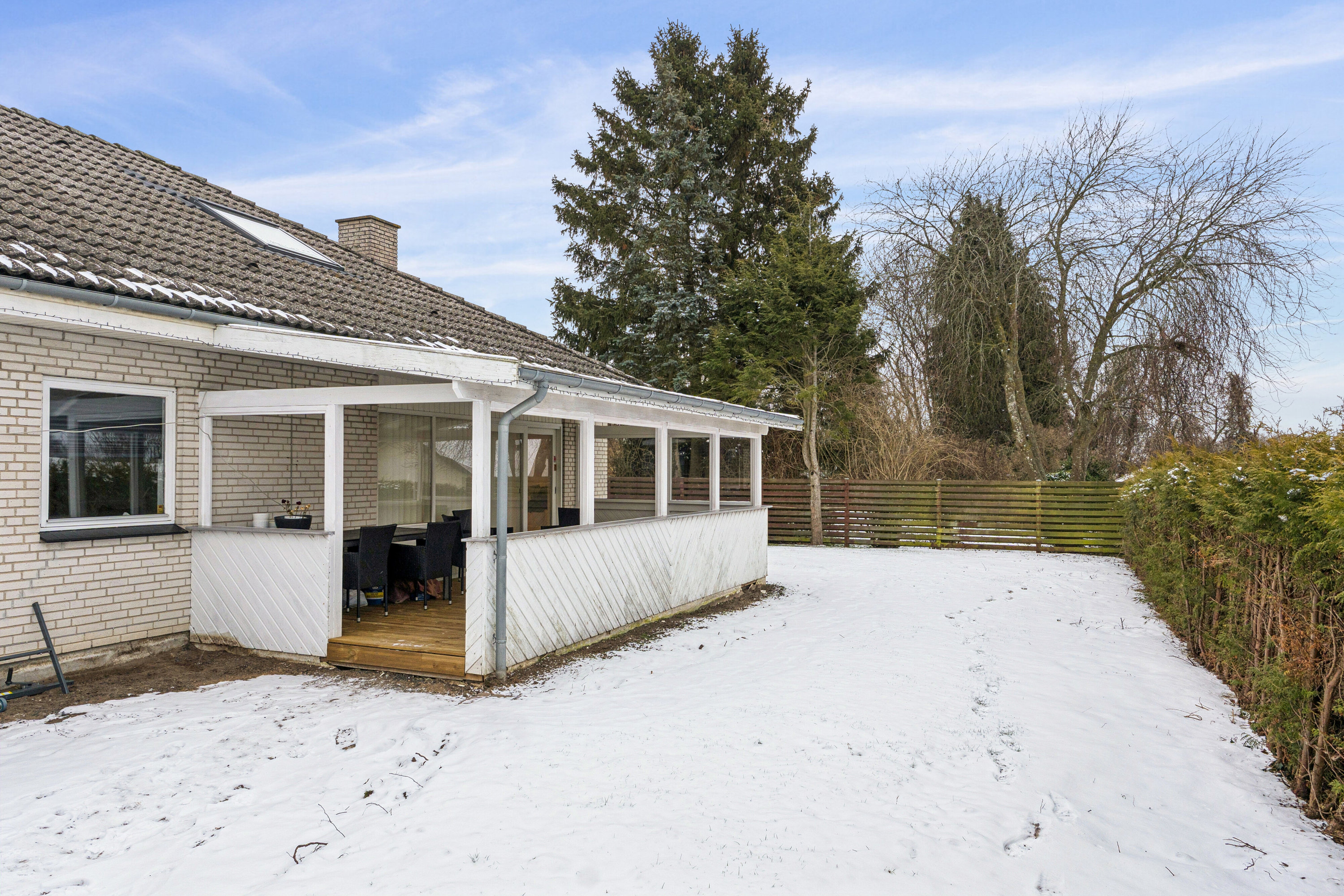 Fremhævet set fra haven billede i fuldskærmstilstand. Billede af Smedevænget 14, Dalby, 4690 Haslev