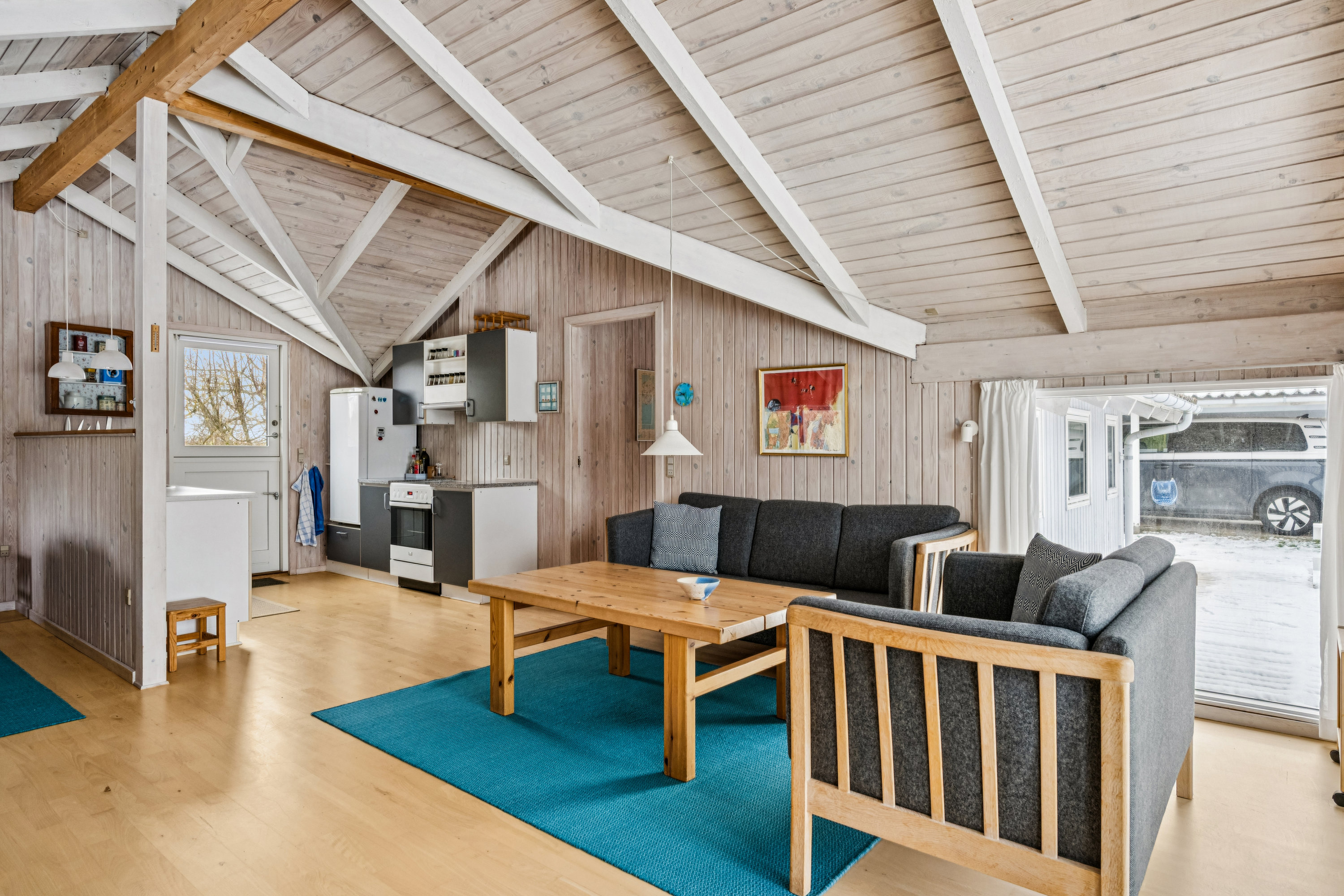 Fremhævet stue billede i fuldskærmstilstand. Billede af Skråningen 26, Begtrup Vig, 8420 Knebel