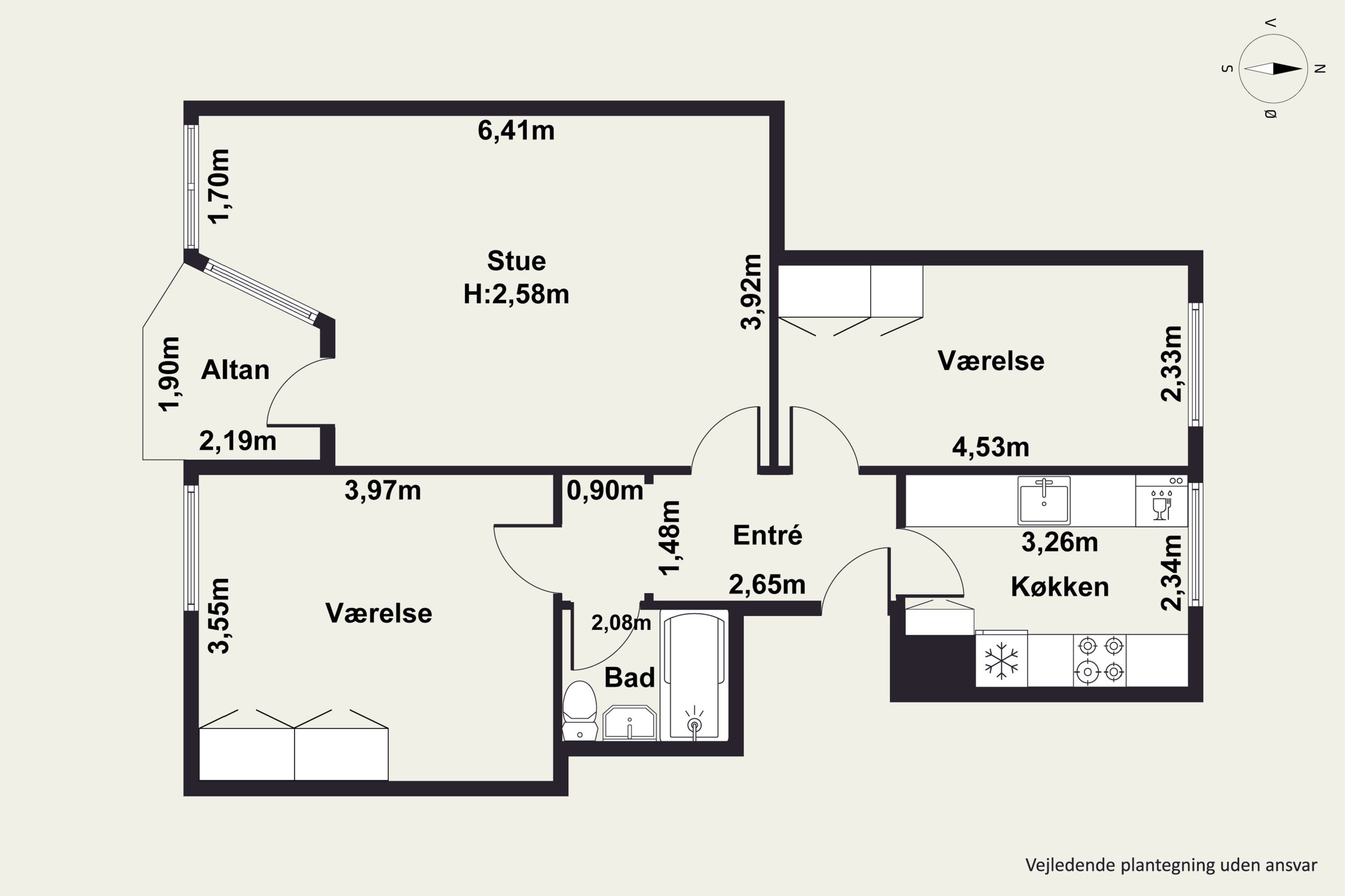 Plantegninger billede af Rådmand Steins Alle 27, 5. th., 2000 Frederiksberg