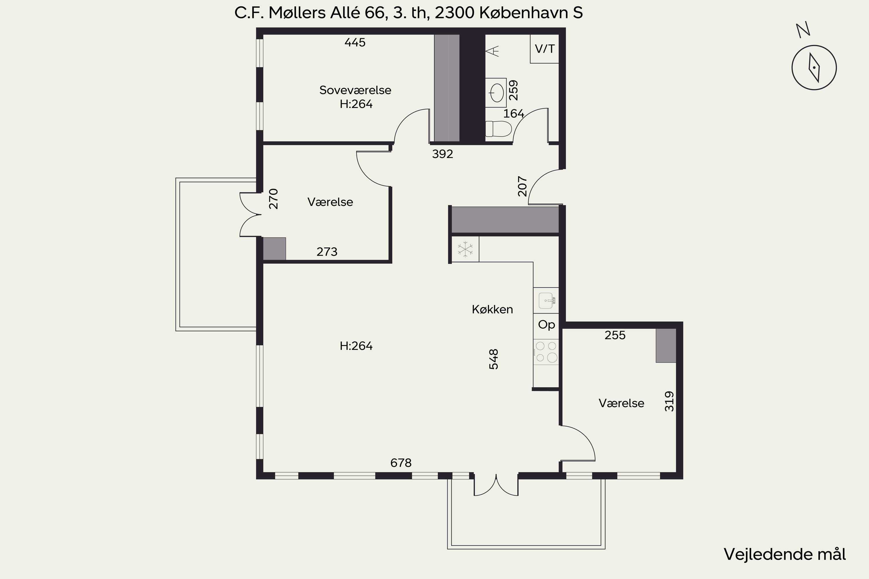 Plantegninger billede af C.F. Møllers Allé 66, 3. th., 2300 København S