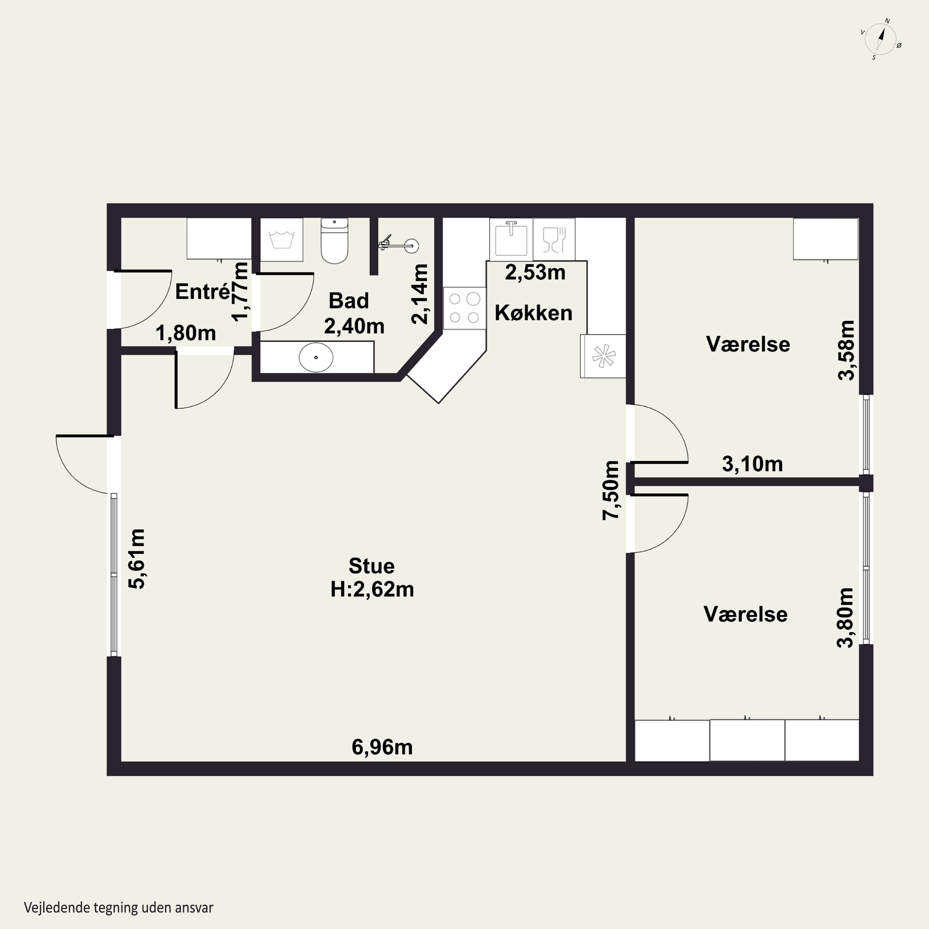 Plantegninger billede af Strøget 33, 1. c., 7430 Ikast