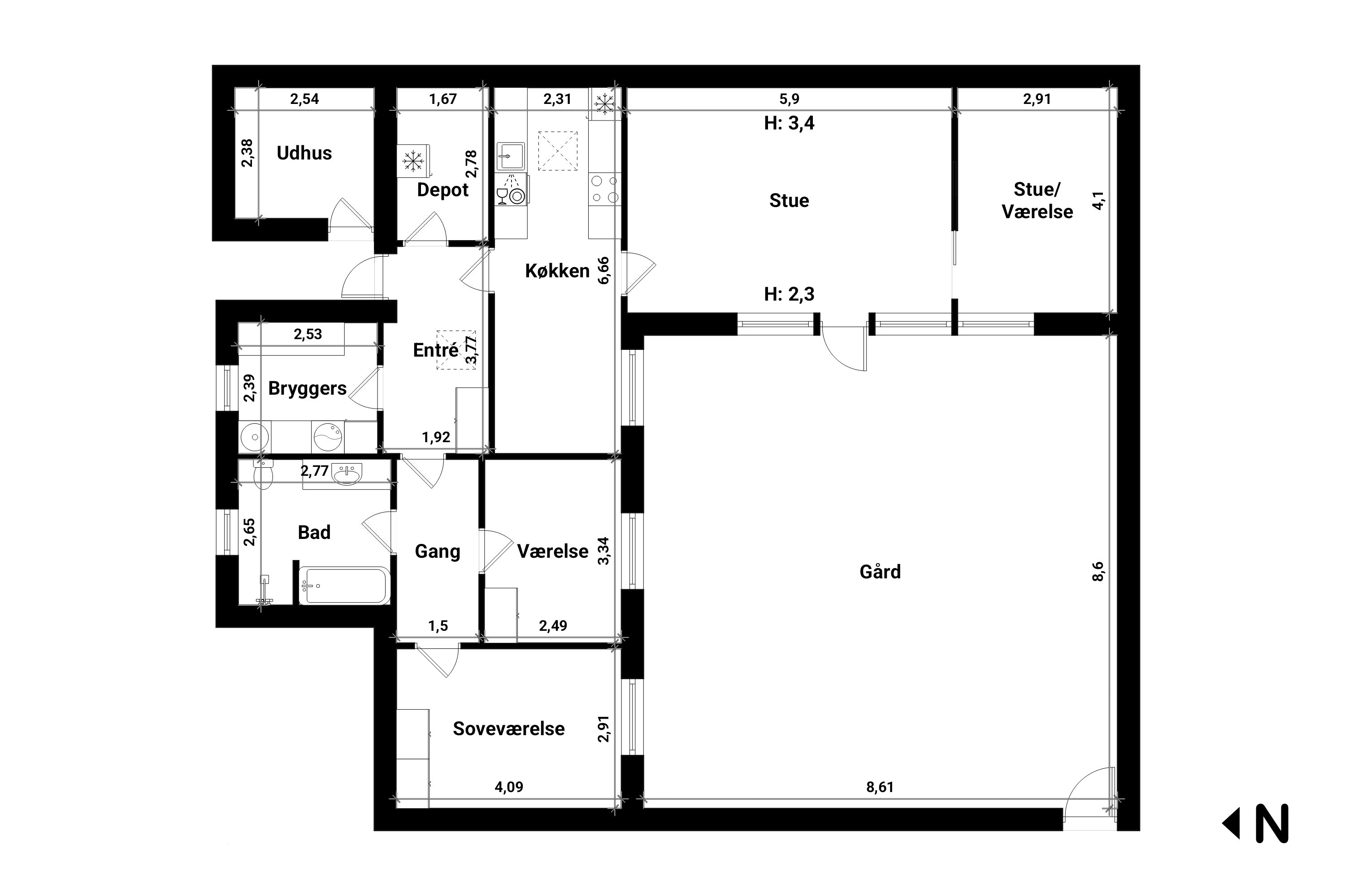 Plantegninger billede af Kirstinebergparken 12, 4800 Nykøbing F