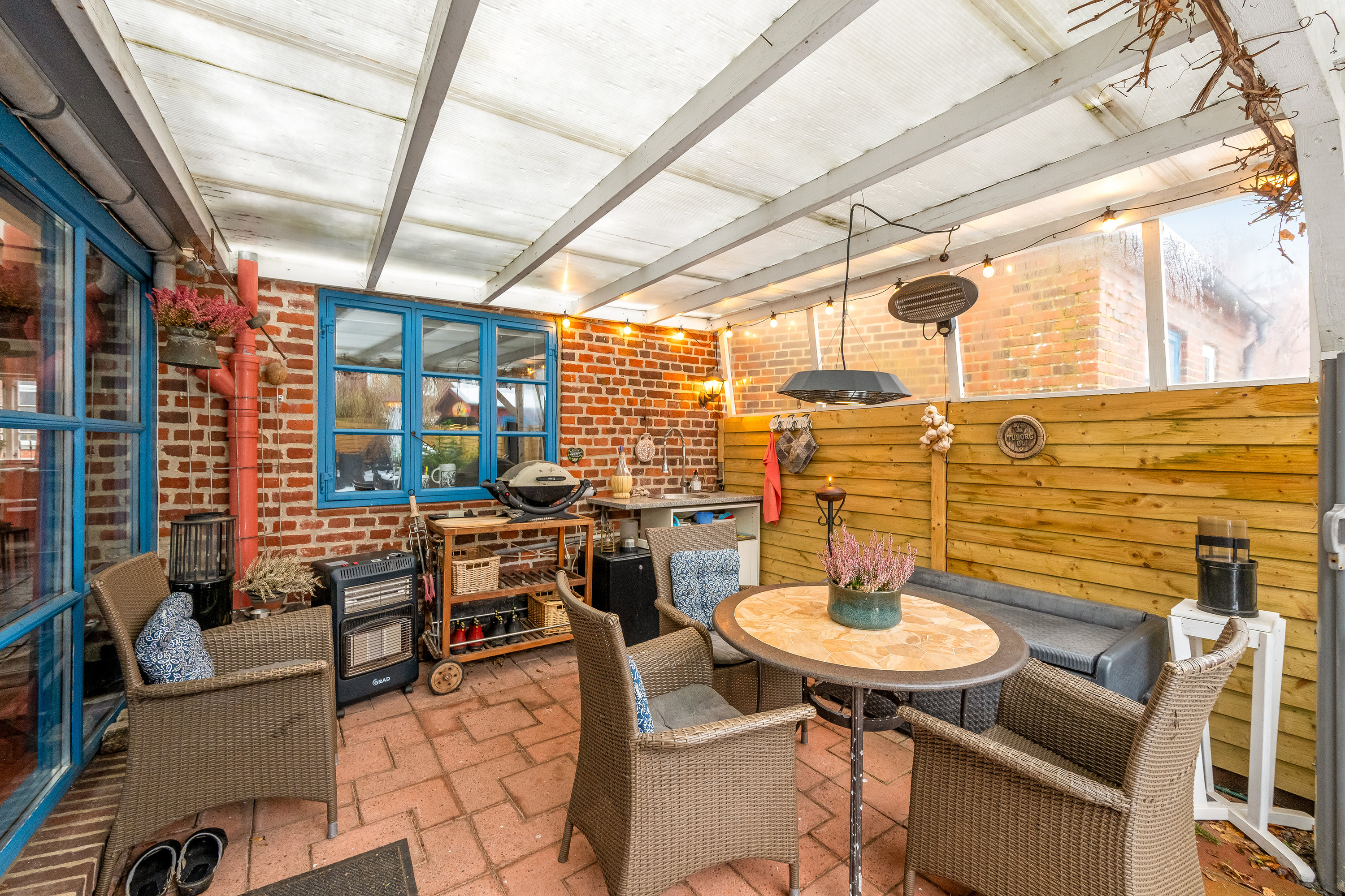 Fremhævet overdækket terrasse billede i fuldskærmstilstand. Billede af Østergade 5, 6950 Ringkøbing