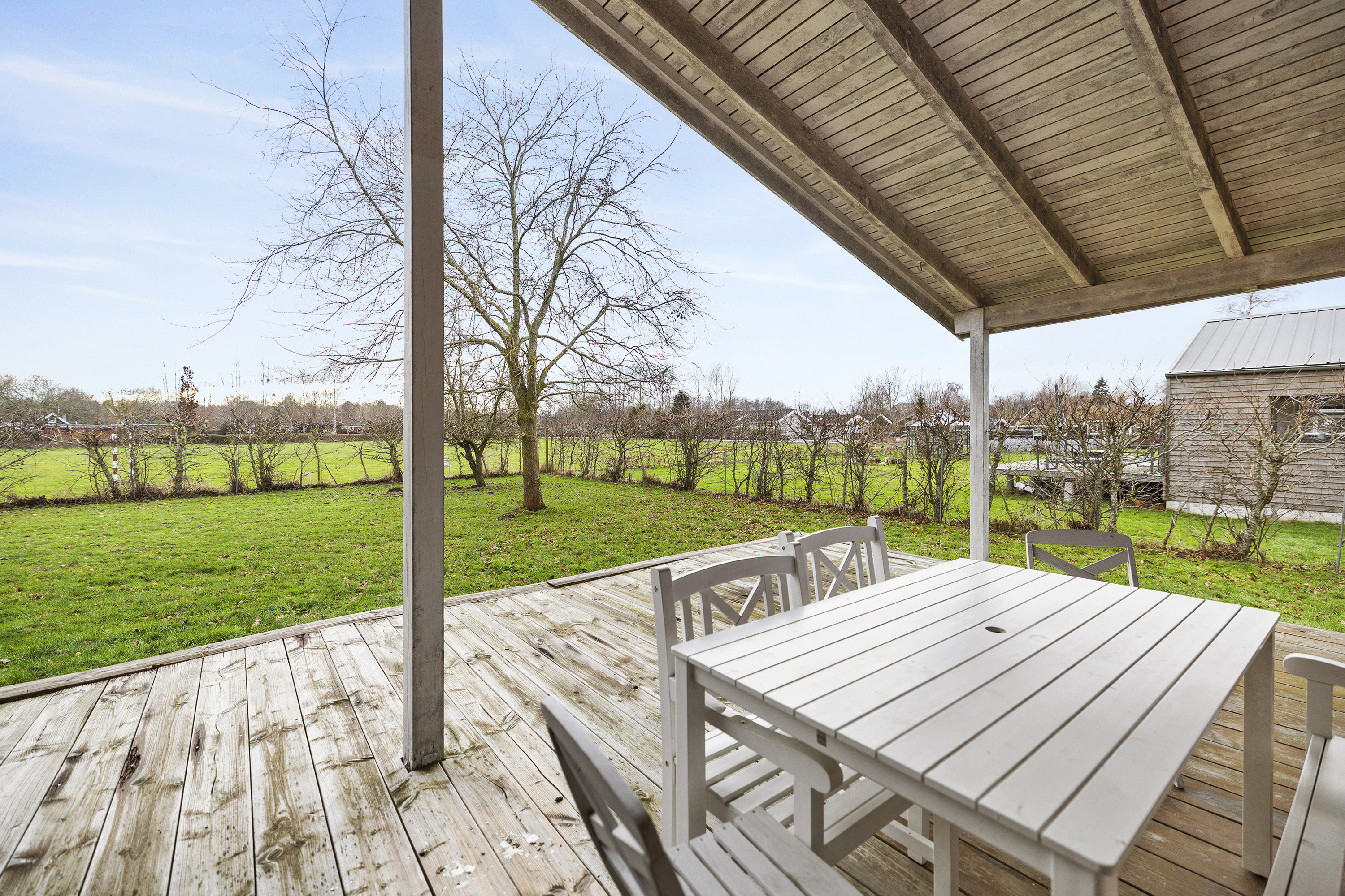 Fremhævet terrasse billede i fuldskærmstilstand. Billede af Gøgemarken 6, Frølunde Fed, 4220 Korsør