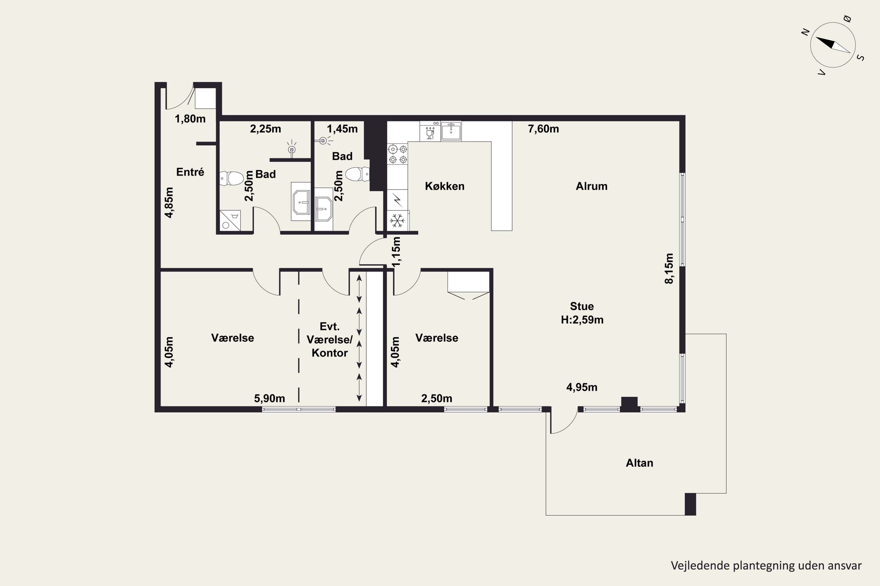 Plantegninger billede af Toldbodgade 23, 2. 6., 8930 Randers NØ