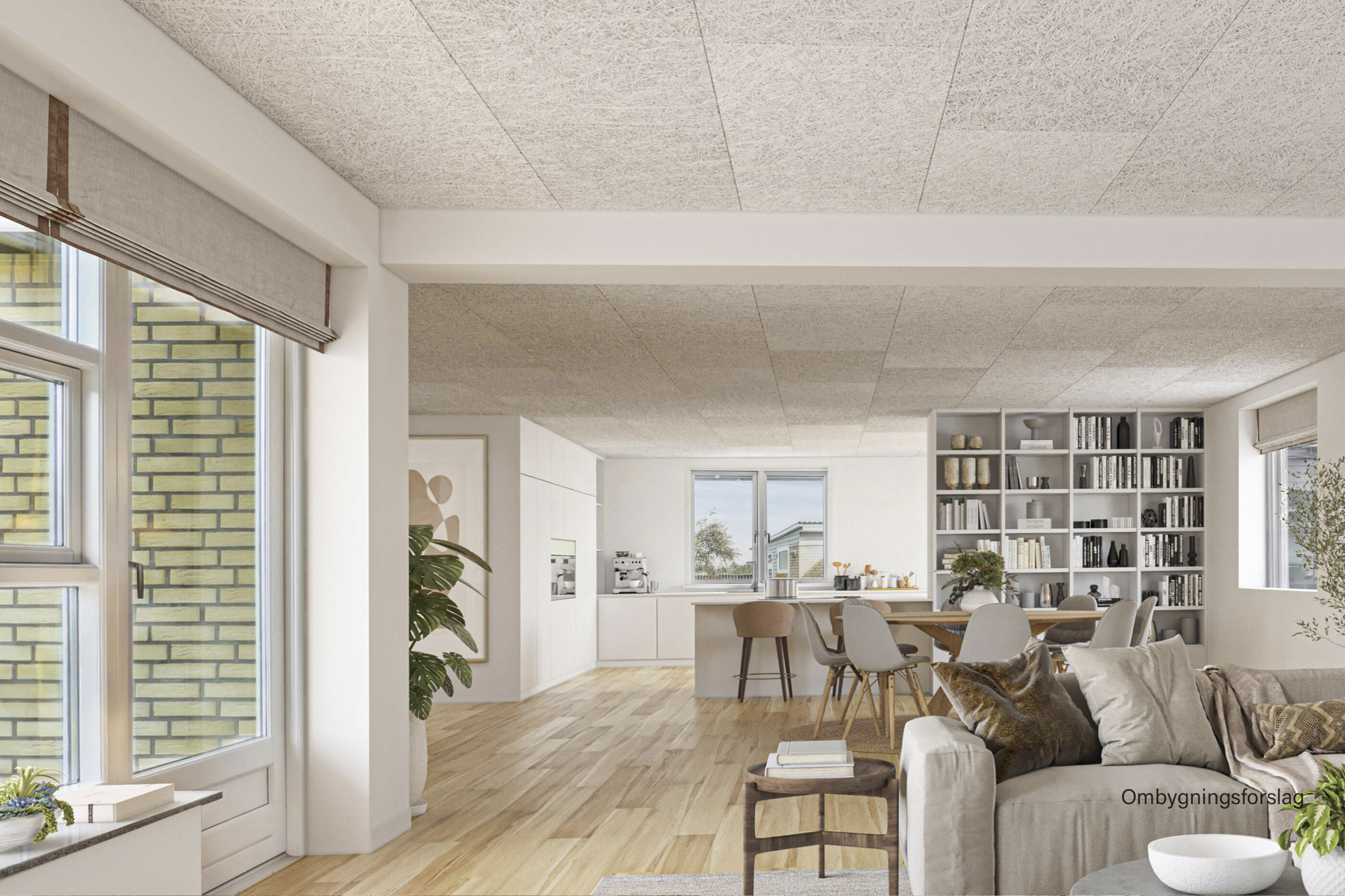 Mulighed for åbent køkken-alrum