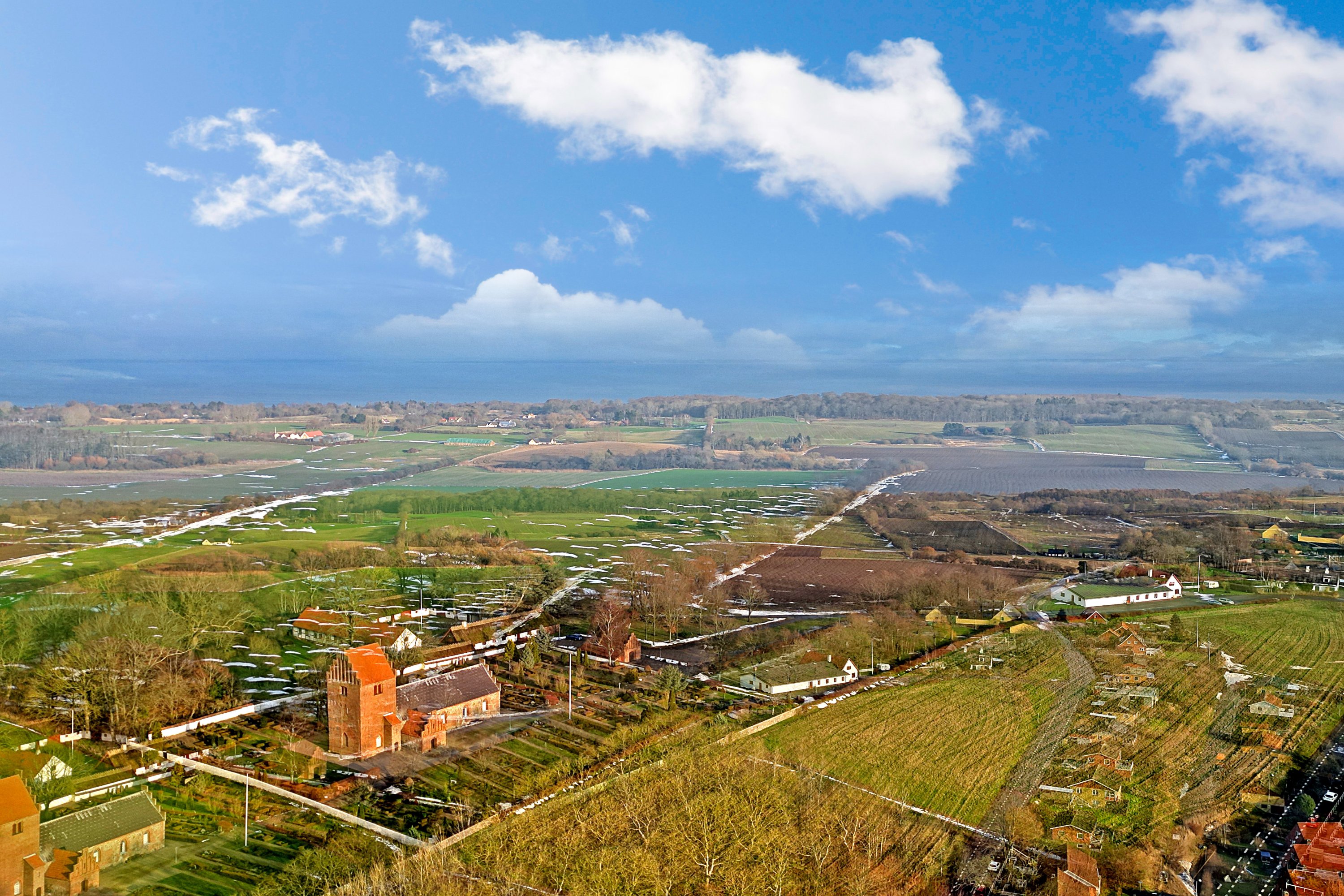 Fremhævet luftfoto billede i fuldskærmstilstand. Billede af Glostrupvej 1, Egebjerg, 4500 Nykøbing Sj