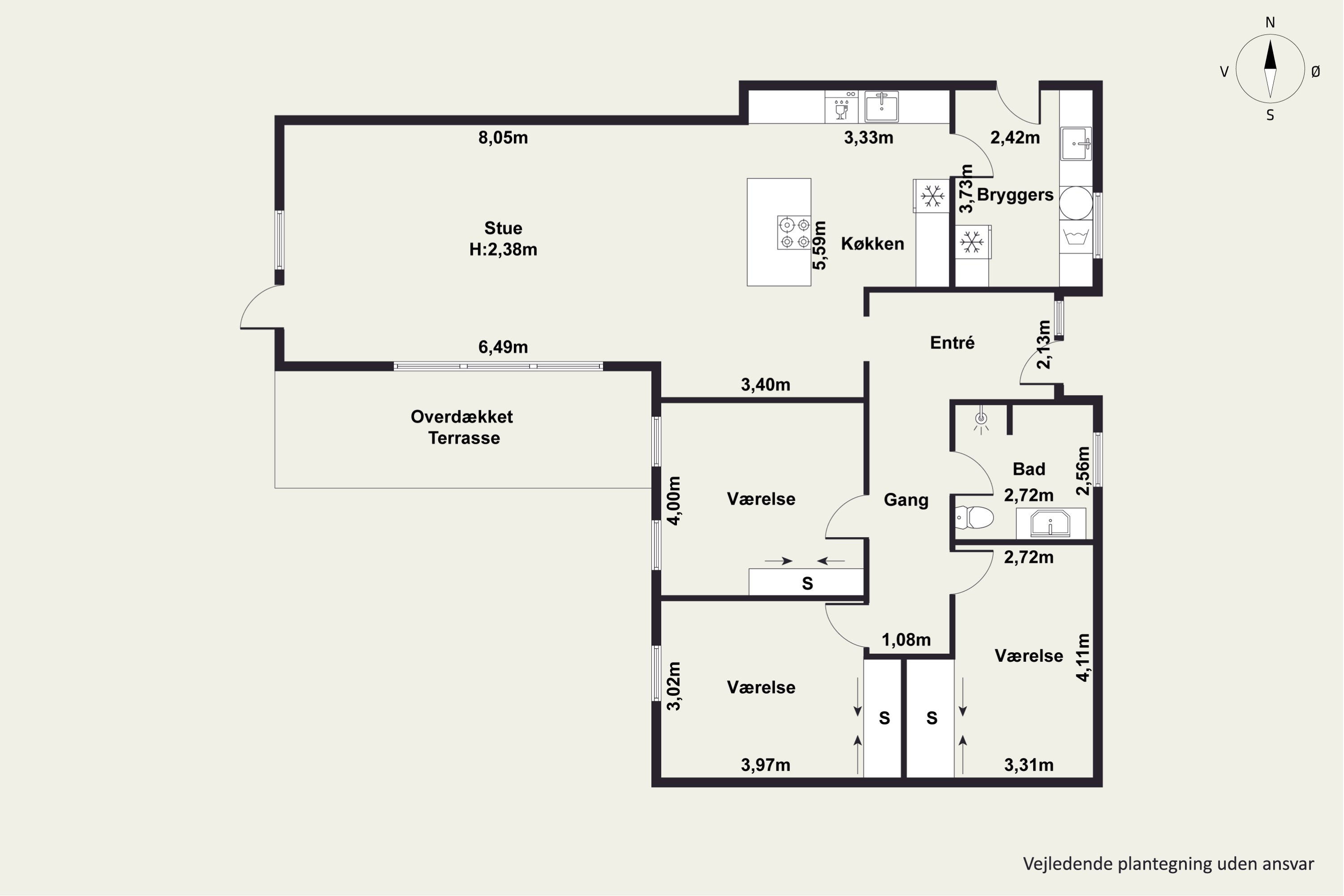 Plantegninger billede af Lupinvej 6, 8382 Hinnerup
