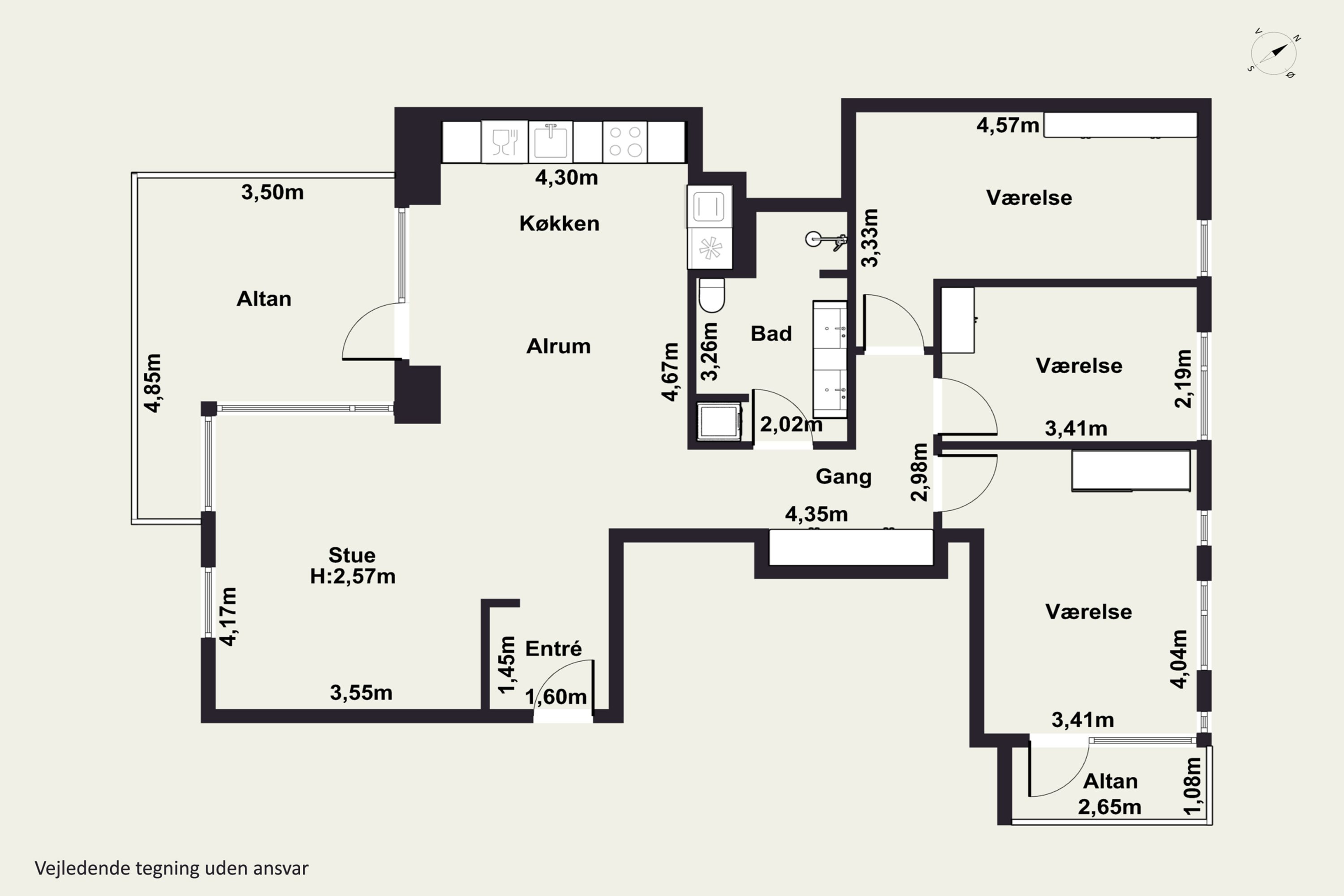 Plantegninger billede af Islands Brygge 38D, 6. th., 2300 København S