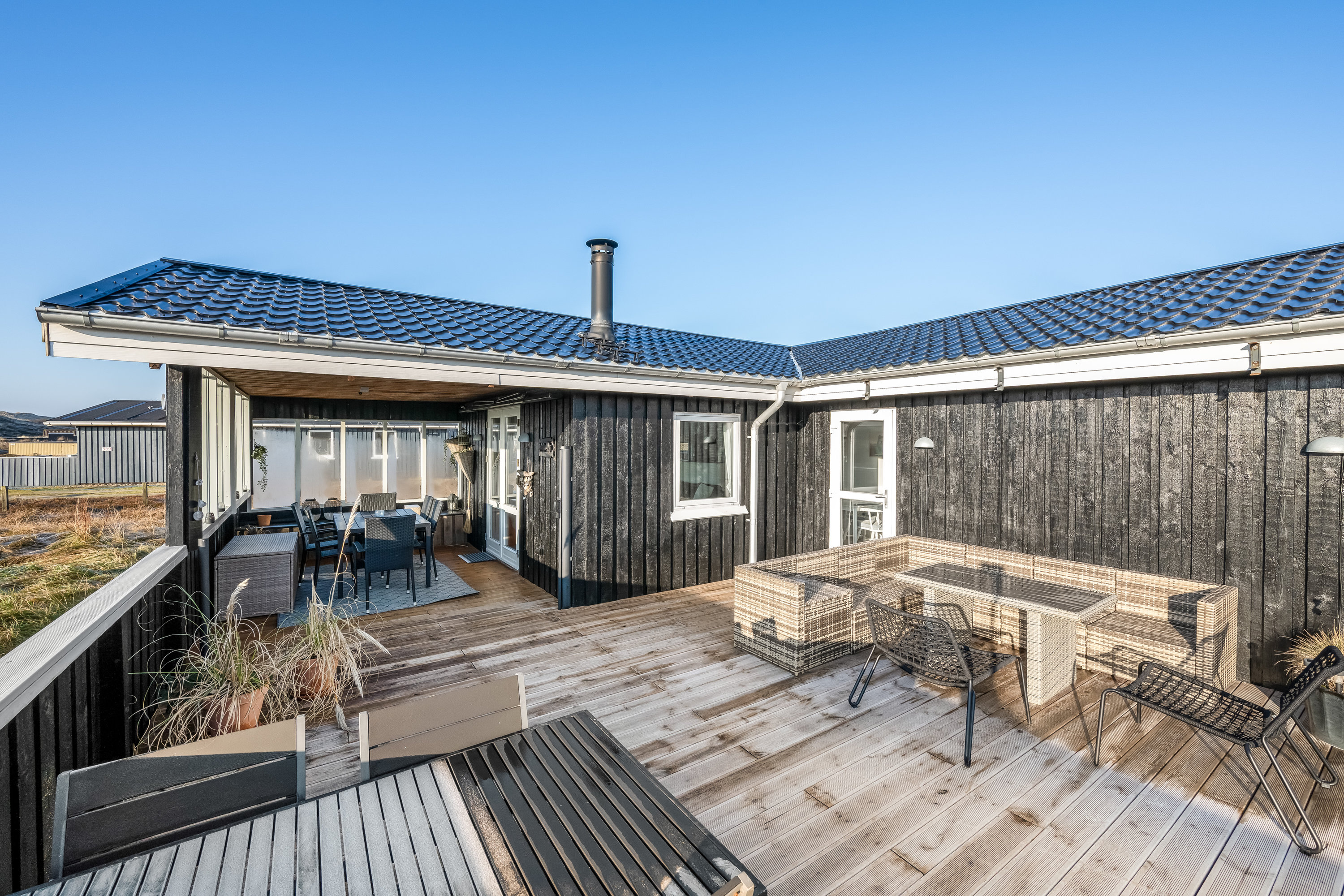 Fremhævet terrasse billede i fuldskærmstilstand. Billede af Bjerregårdsvej 253, Bjerregaard, 6960 Hvide Sande