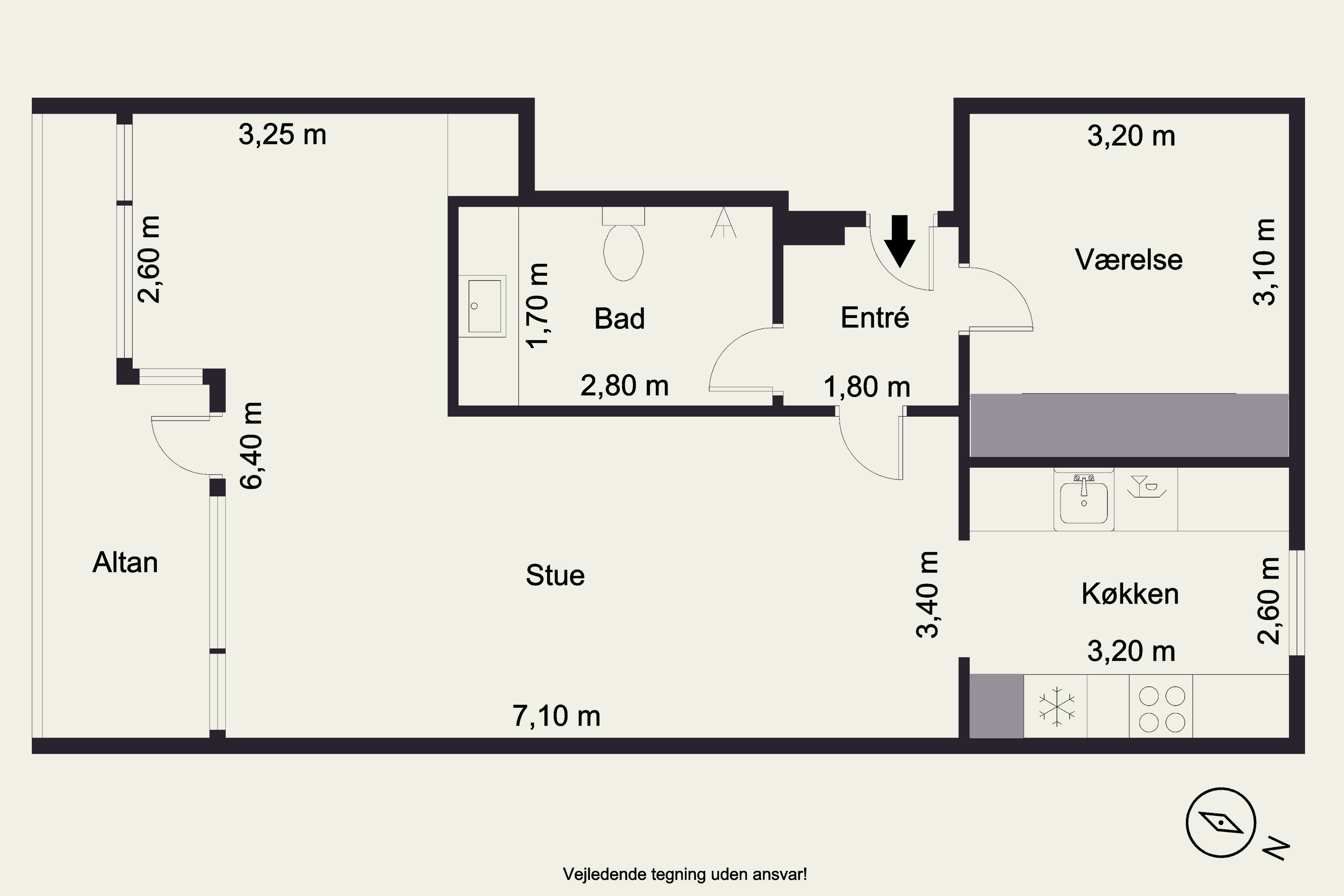 Plantegninger billede af Kragholmen 222, 2. th., 9900 Frederikshavn