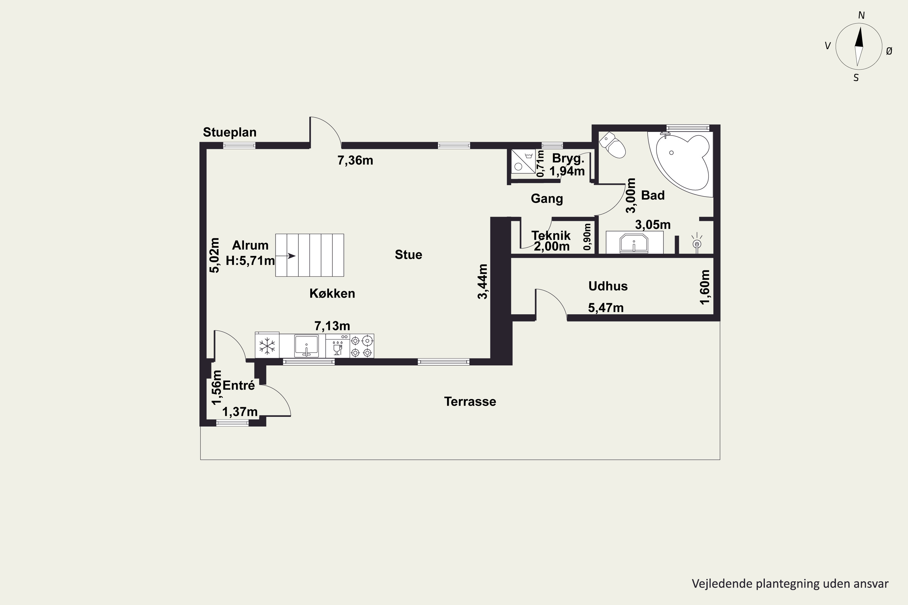 Plantegninger billede af Ballevej 11, Tirstrup, 8400 Ebeltoft