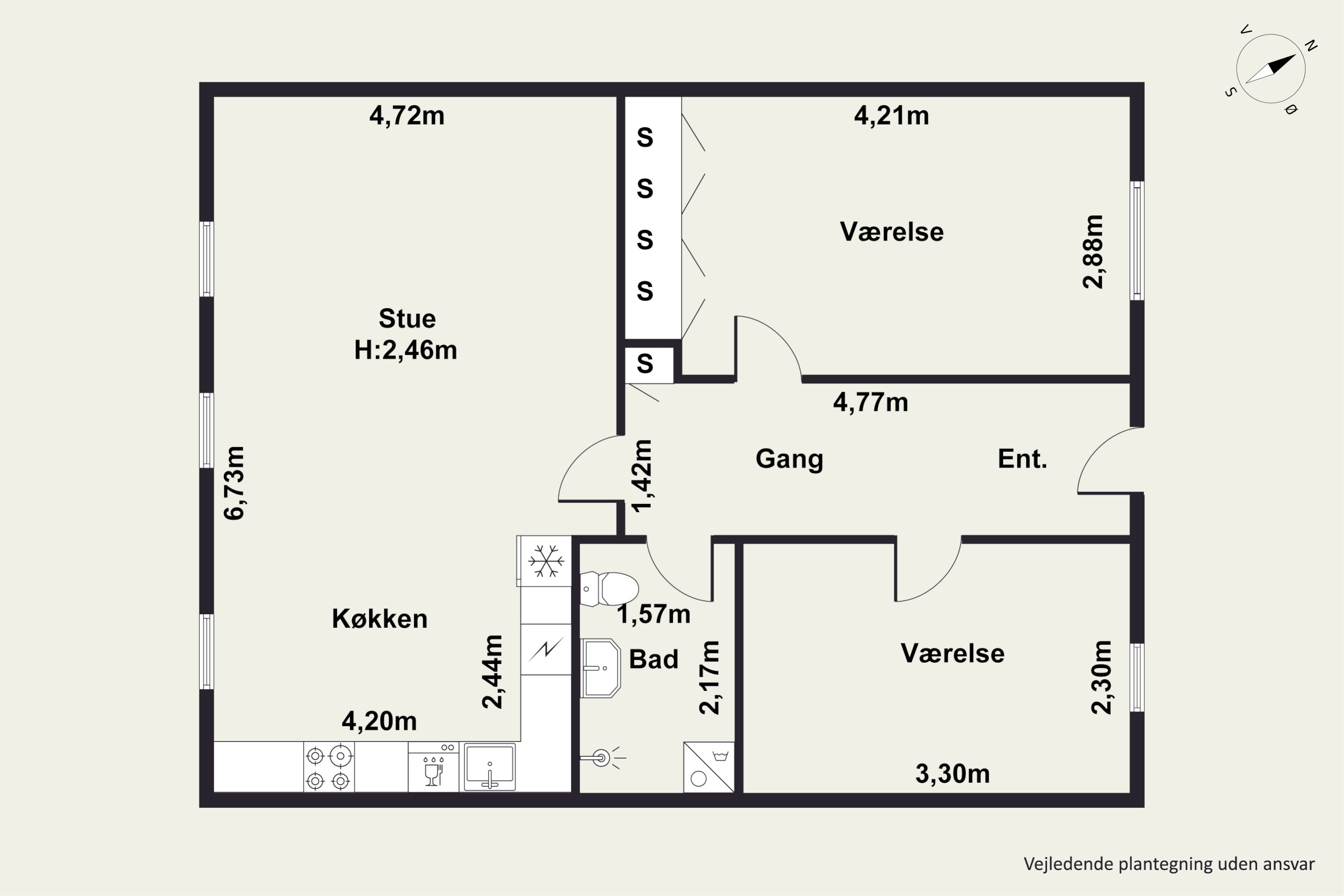 Plantegninger billede af Valby Langgade 16, 3. 405., 2500 Valby
