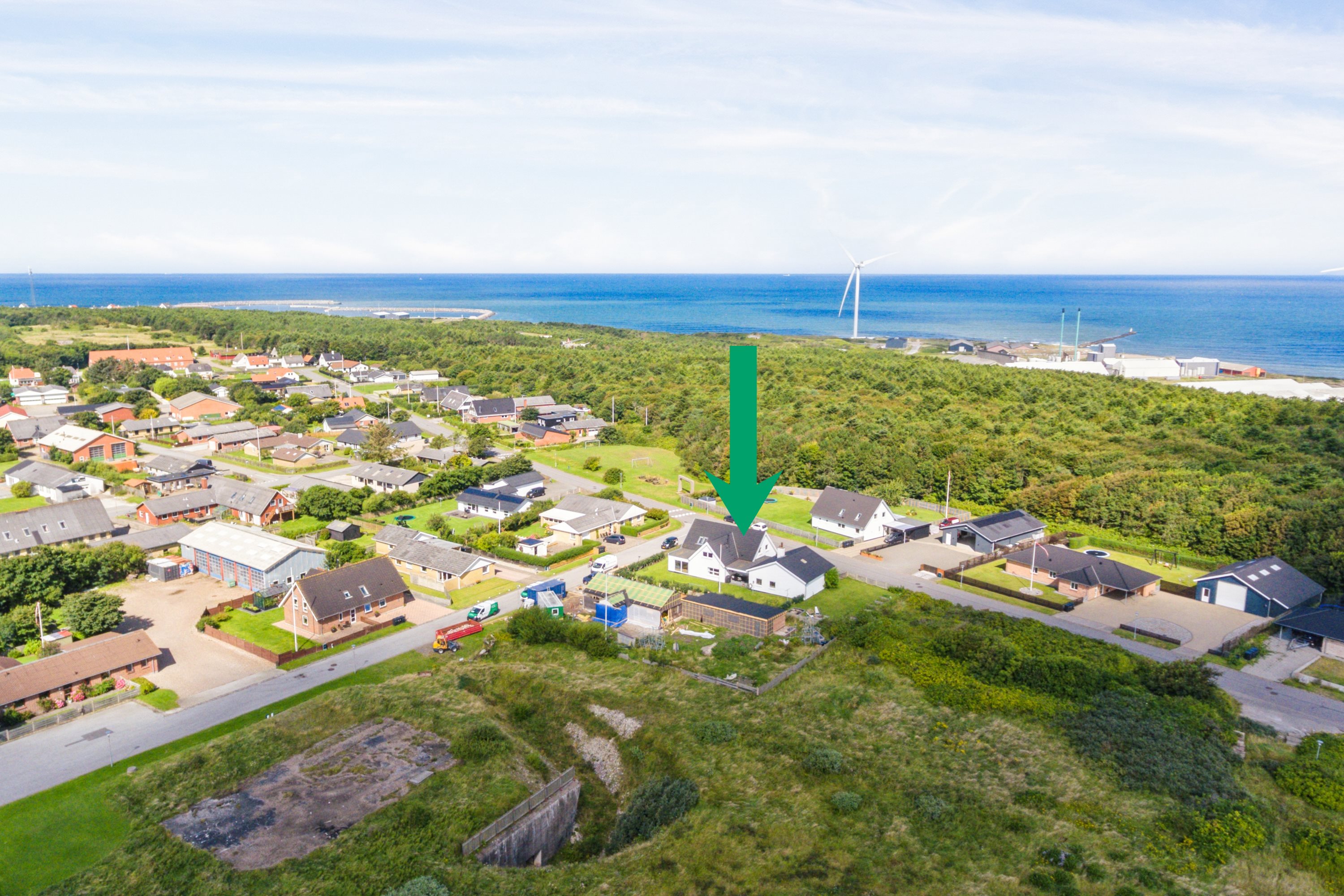 Fremhævet luftfoto billede i fuldskærmstilstand. Billede af Bødkervej 59, 7730 Hanstholm