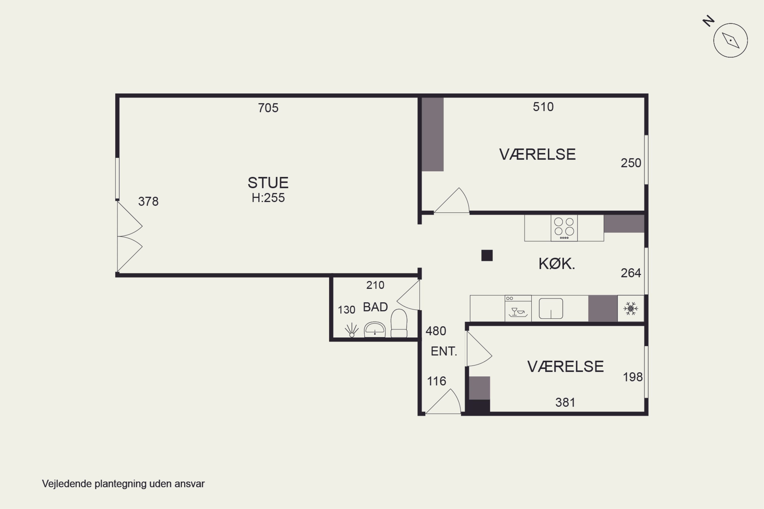 Plantegninger billede af Adelgade 49, 2. th., 1304 København K