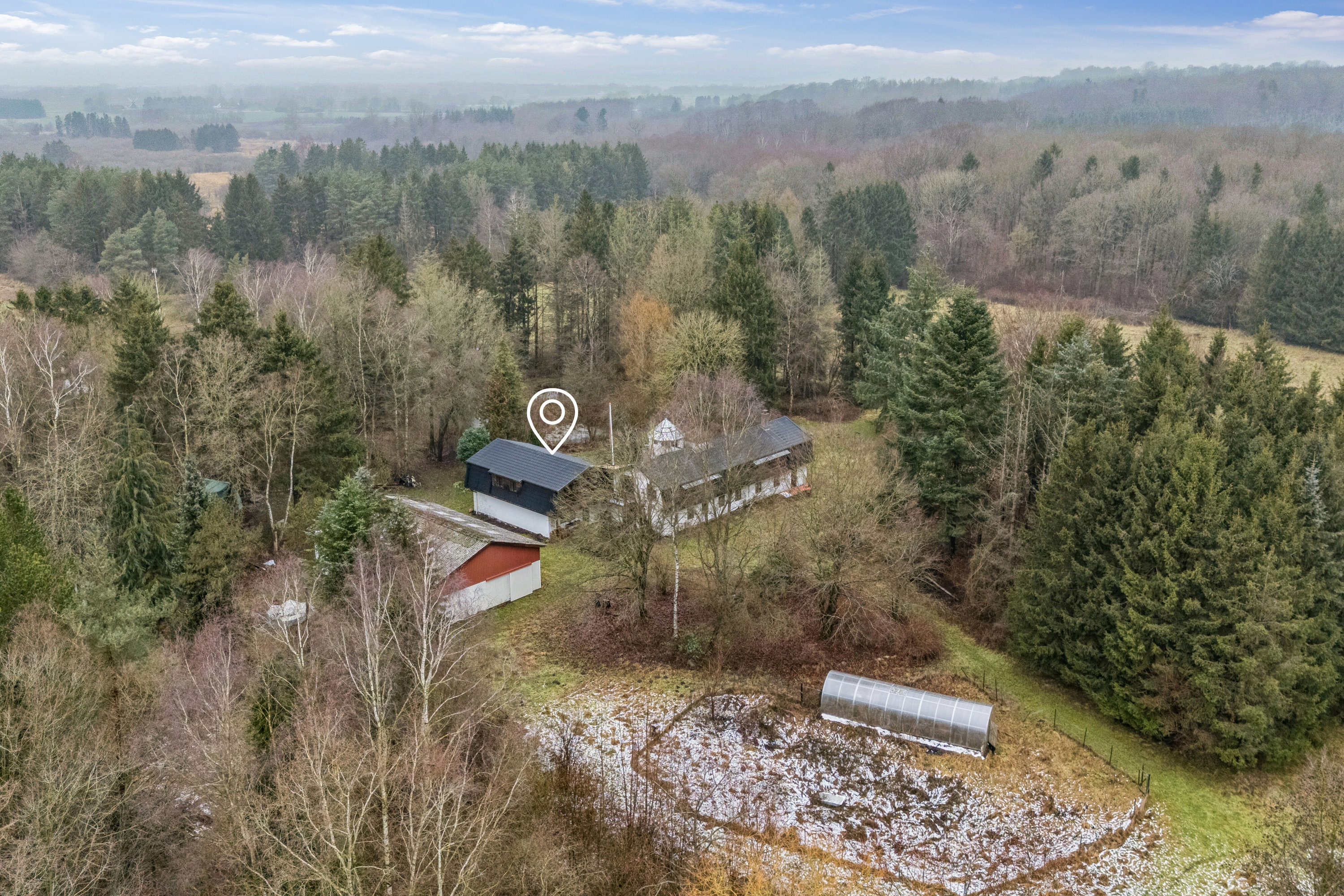 Fremhævet luftfoto billede i fuldskærmstilstand. Billede af Torpe Mosevej 5, Torpe, 4160 Herlufmagle