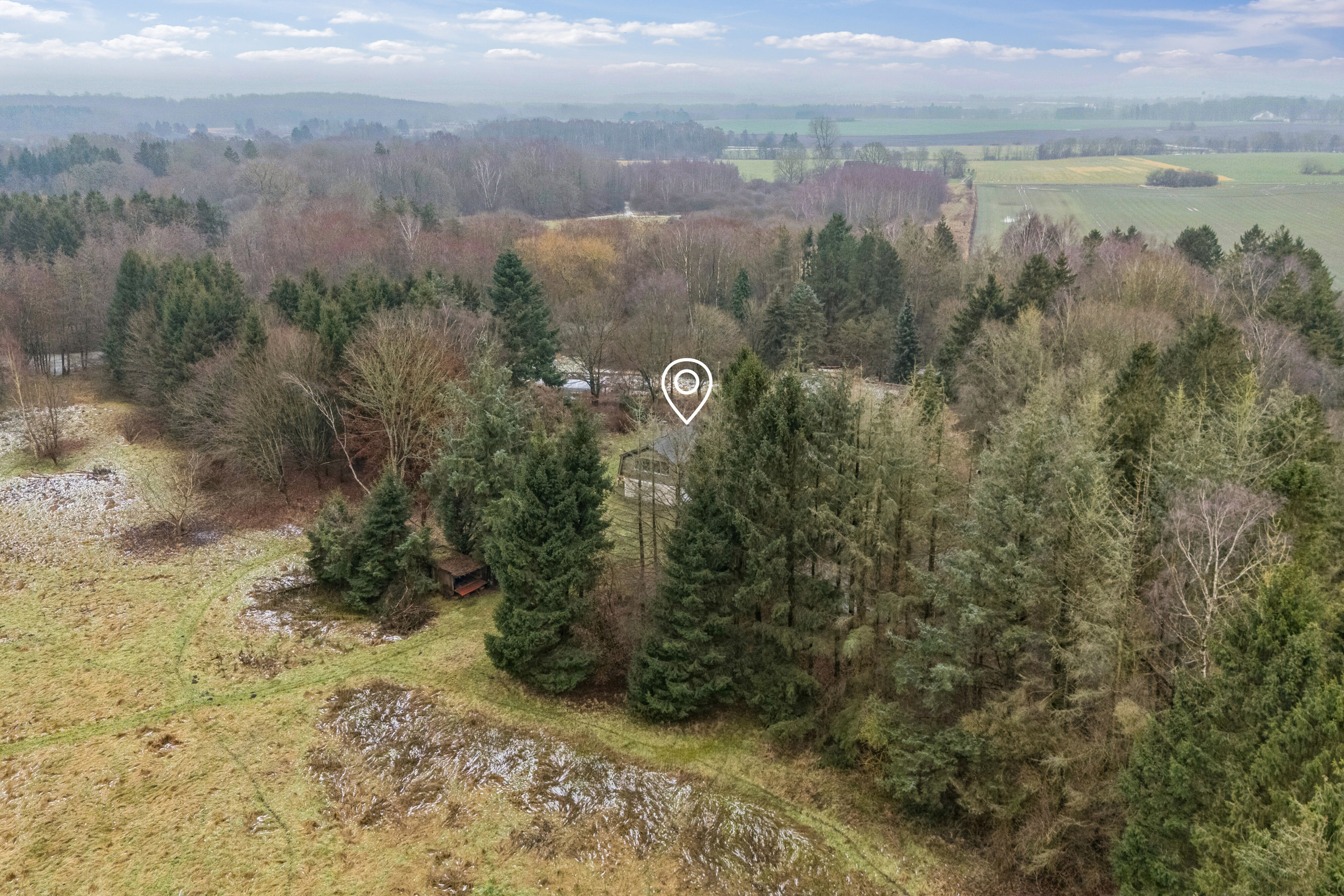 Fremhævet luftfoto billede i fuldskærmstilstand. Billede af Torpe Mosevej 5, Torpe, 4160 Herlufmagle