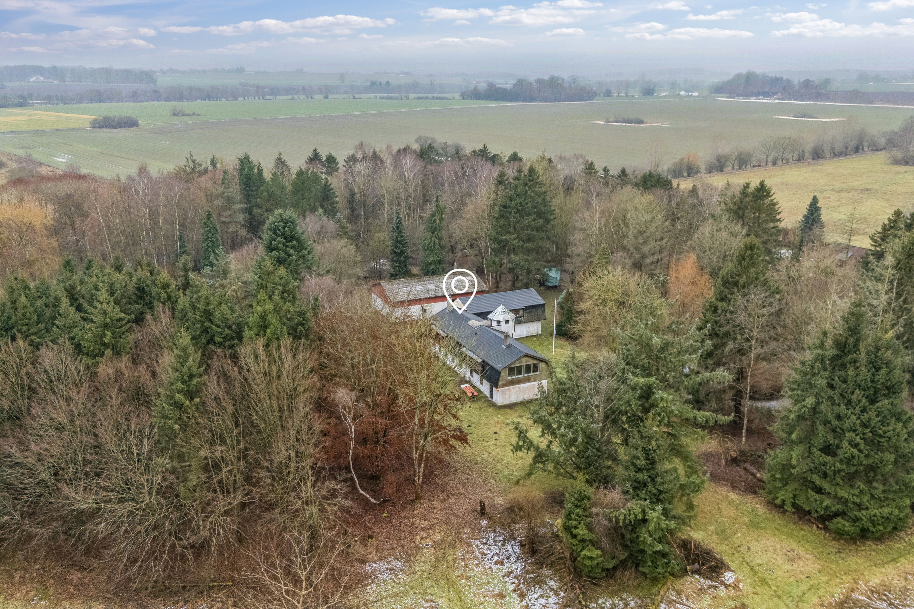 Fremhævet luftfoto billede i fuldskærmstilstand. Billede af Torpe Mosevej 5, Torpe, 4160 Herlufmagle