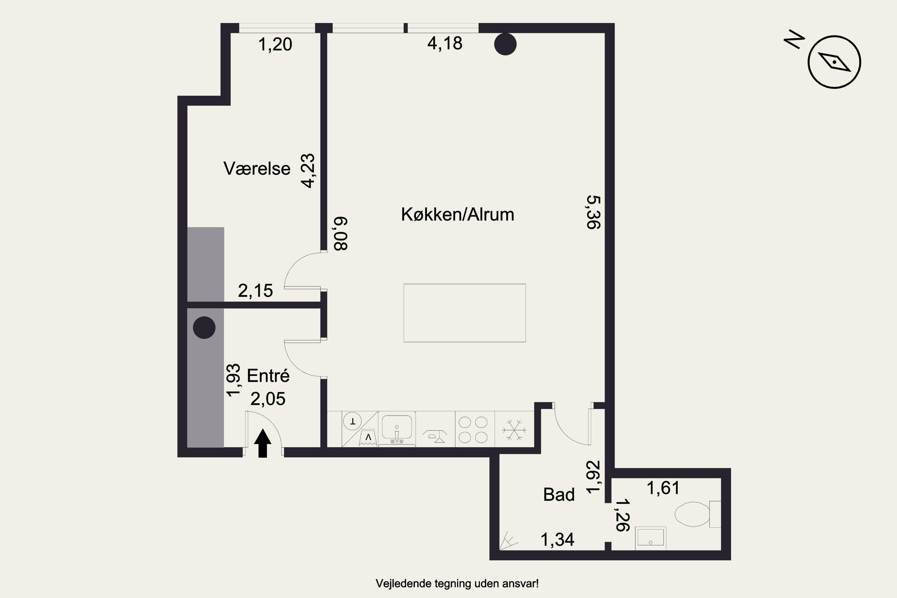 Plantegninger billede af Langenæs Allé 45, st.. tv., 8000 Aarhus C