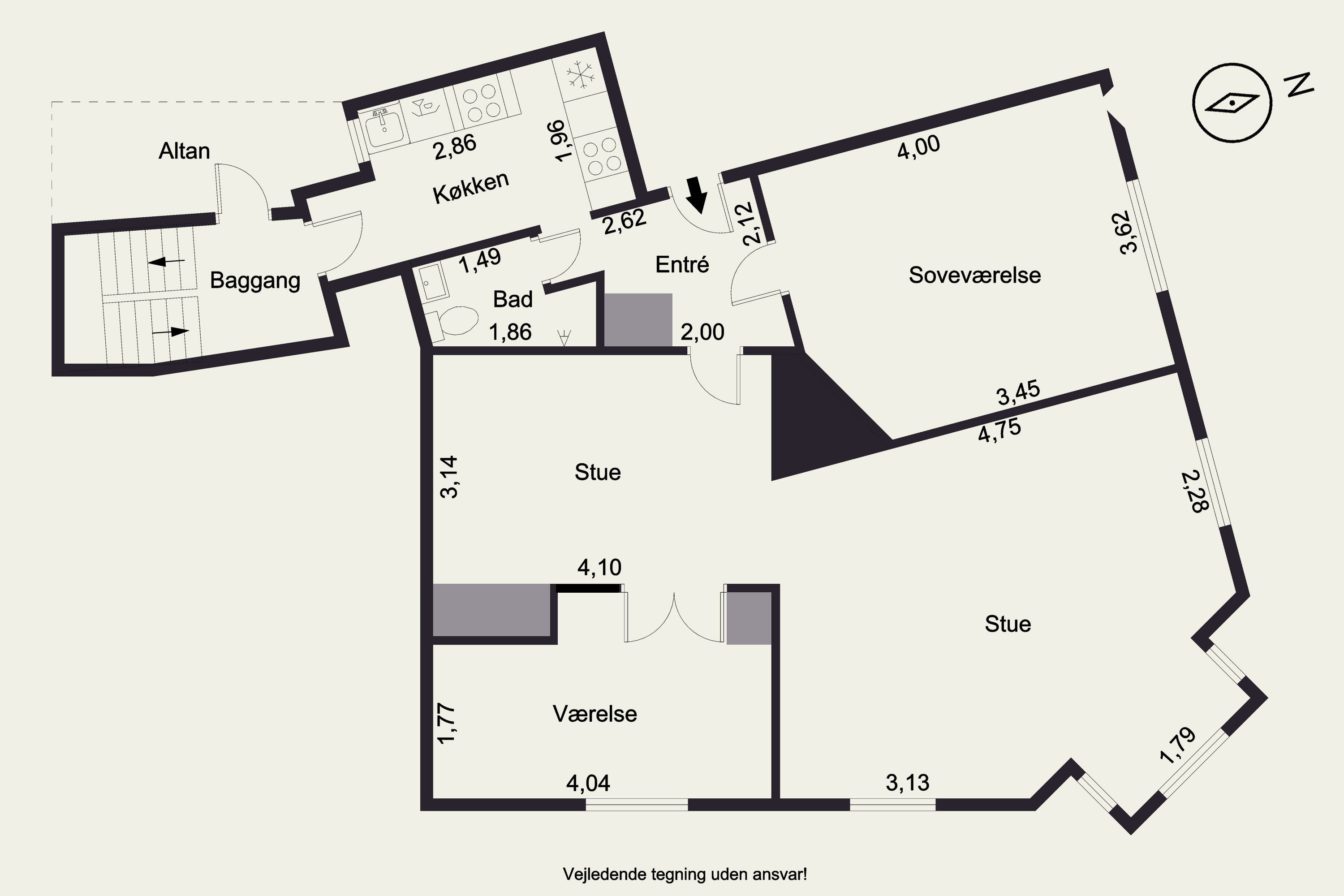 Plantegninger billede af Østboulevarden 1, 1. tv., 8000 Aarhus C