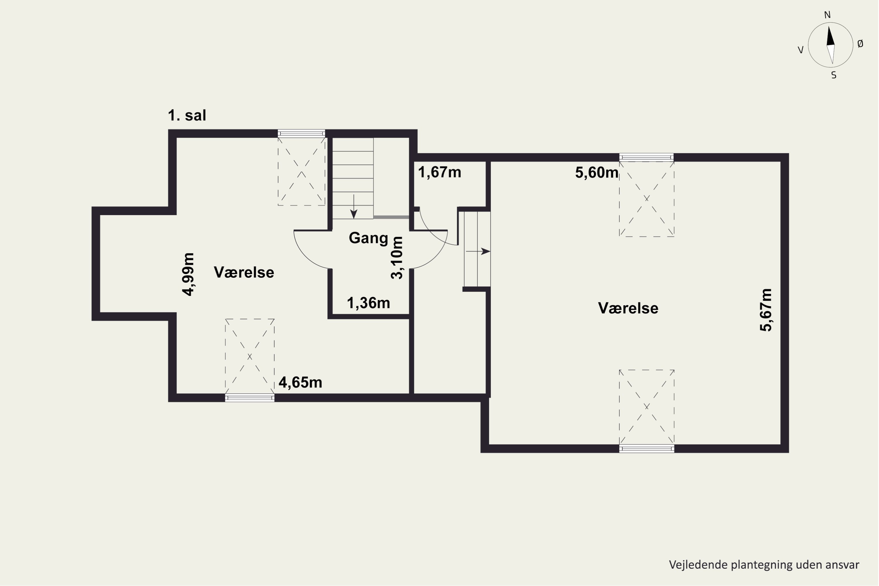 Plantegninger billede af Roagervej 406, Ø Åbølling, 6760 Ribe