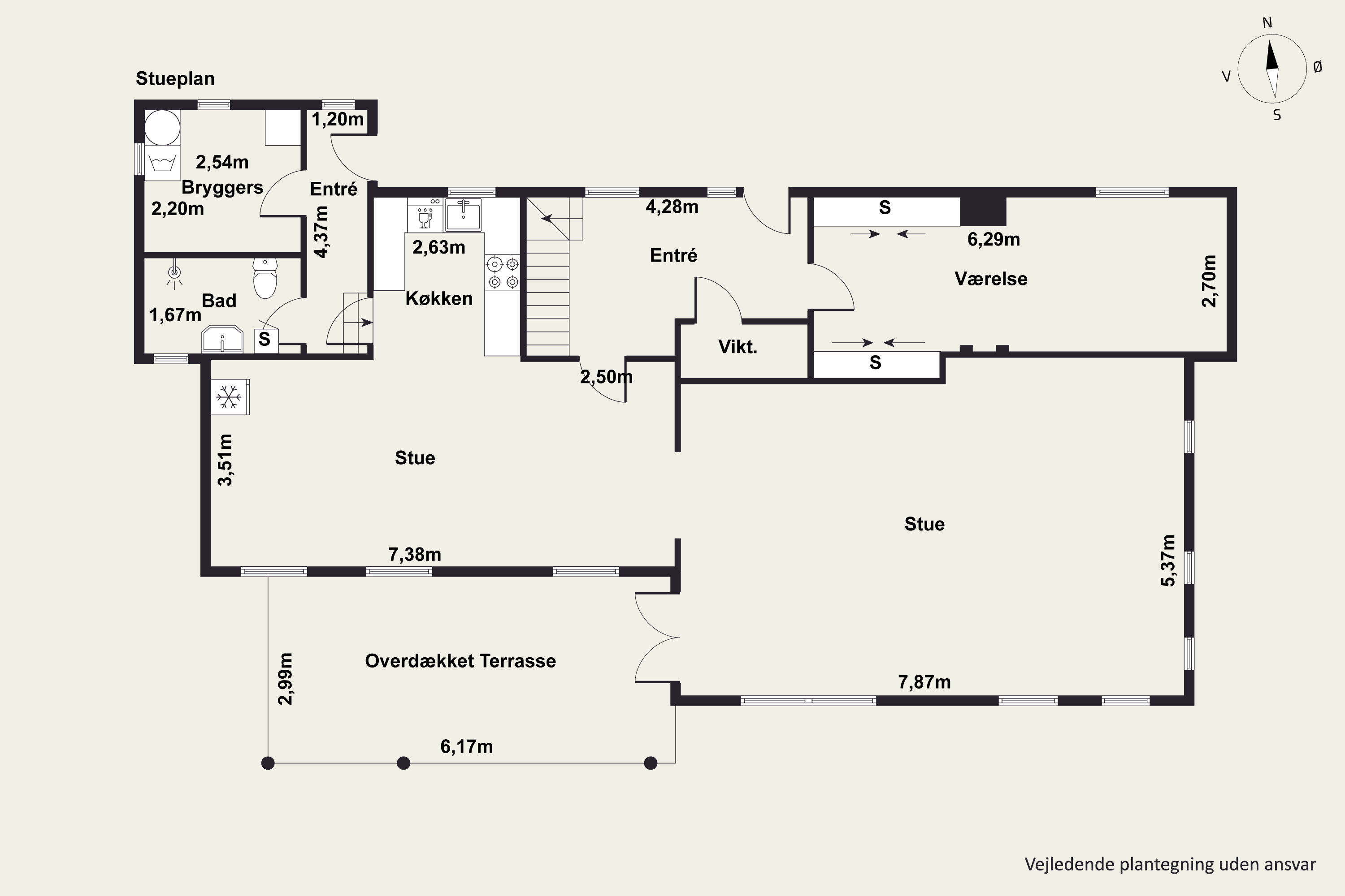 Plantegninger billede af Roagervej 406, Ø Åbølling, 6760 Ribe