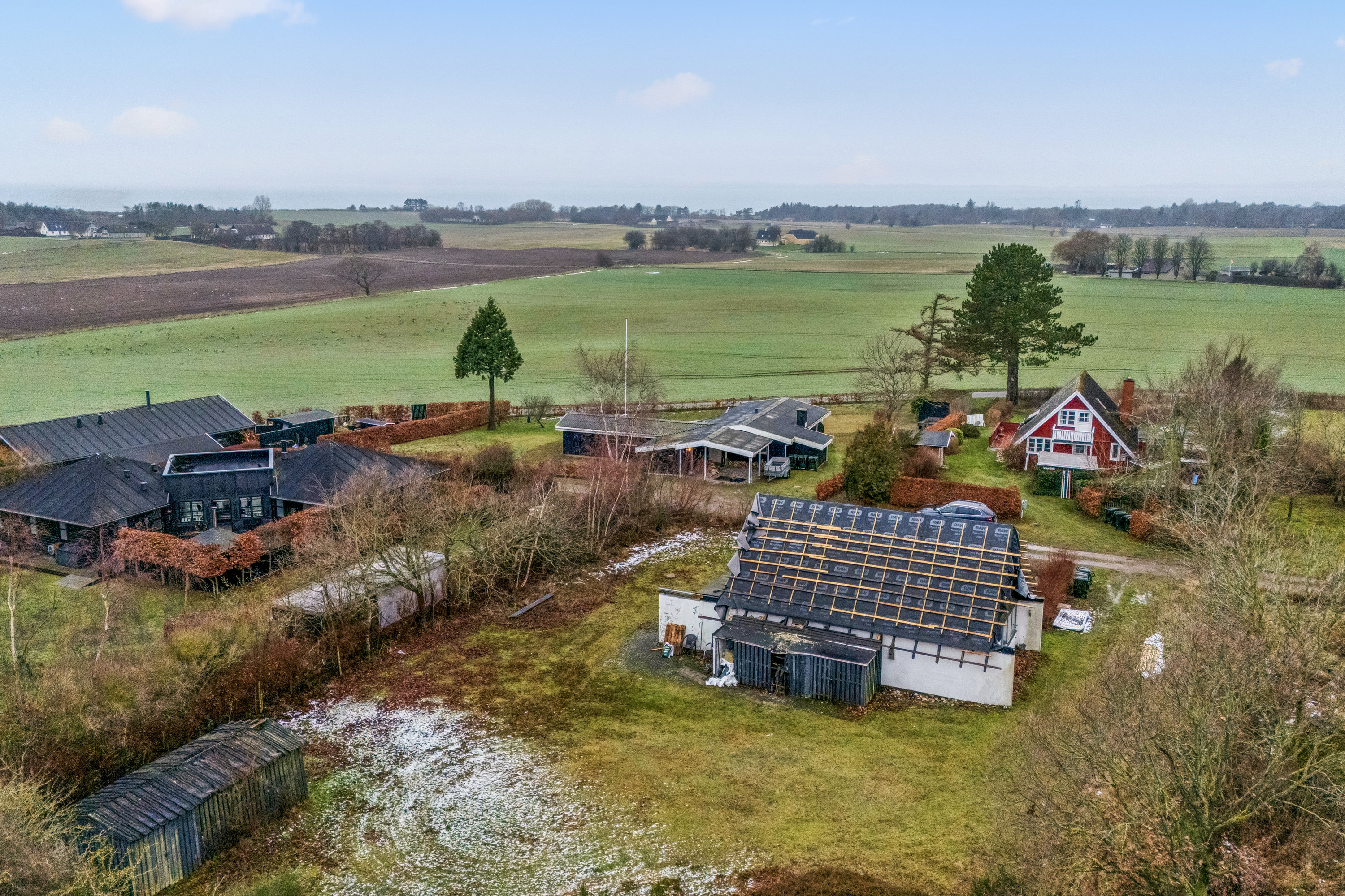 Fritidshus: Luftfoto på Solovej 17, Ahl, 8400 Ebeltoft