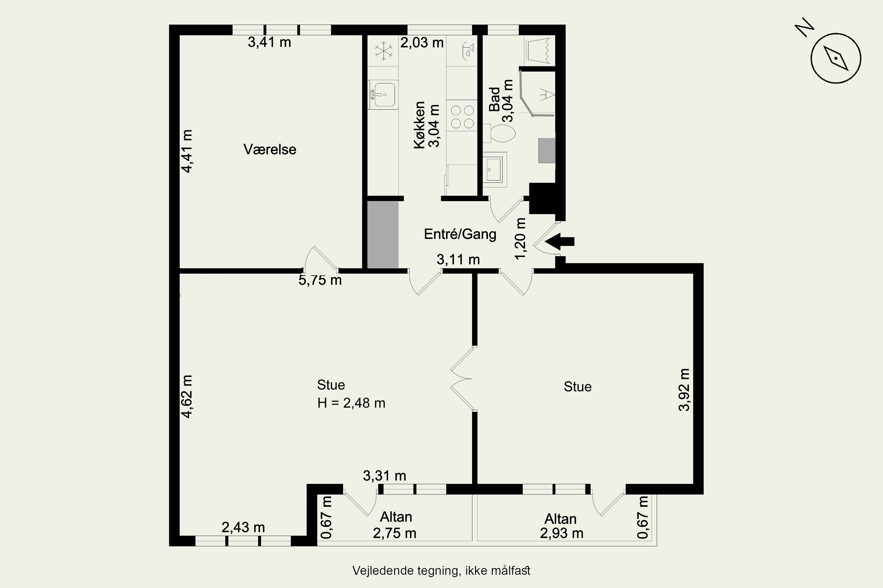 Plantegninger billede af Bakkegade 7A, st.., 3400 Hillerød