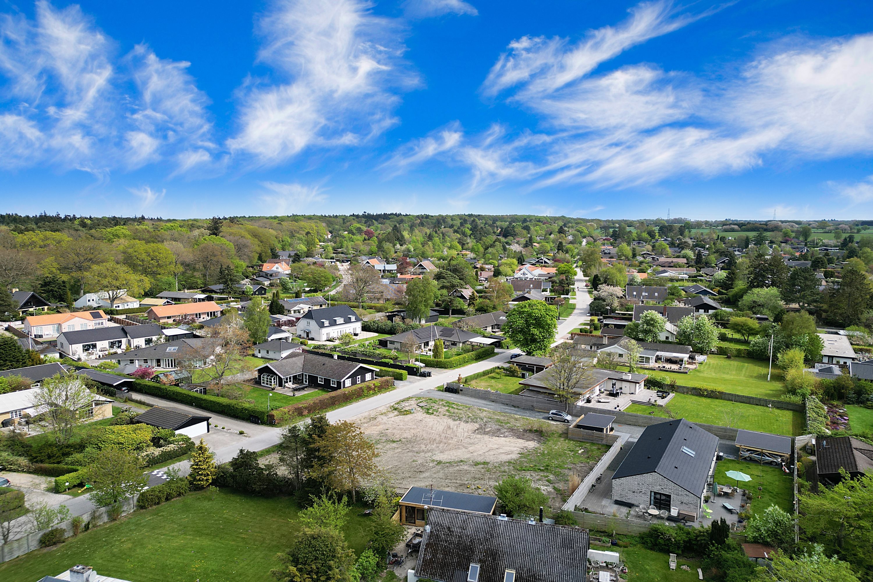 Fremhævet luftfoto billede i fuldskærmstilstand. Billede af Solvej 4A, 3100 Hornbæk