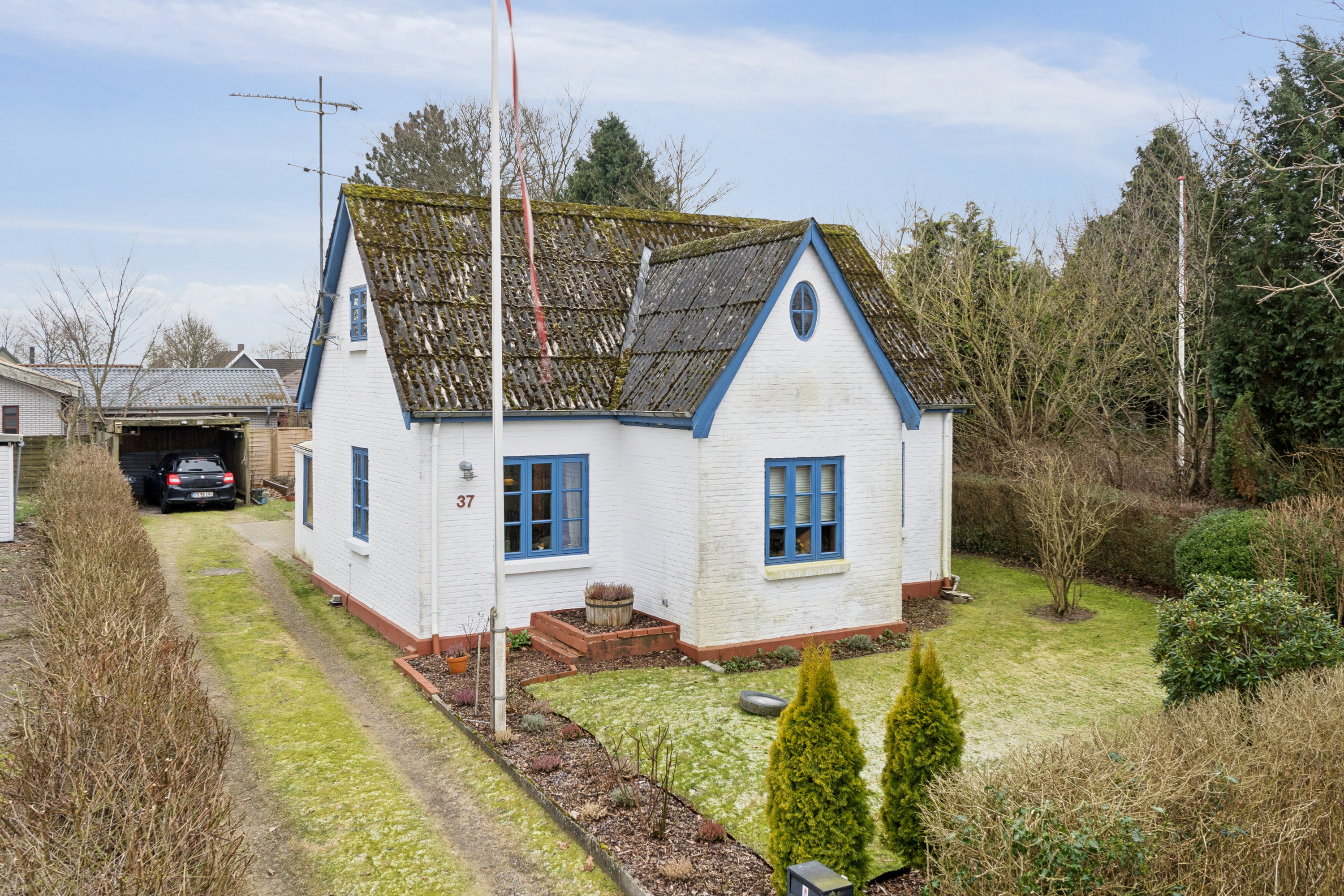 Fremhævet set fra haven billede i fuldskærmstilstand. Billede af Vestergade 37, Frøslev, 6330 Padborg