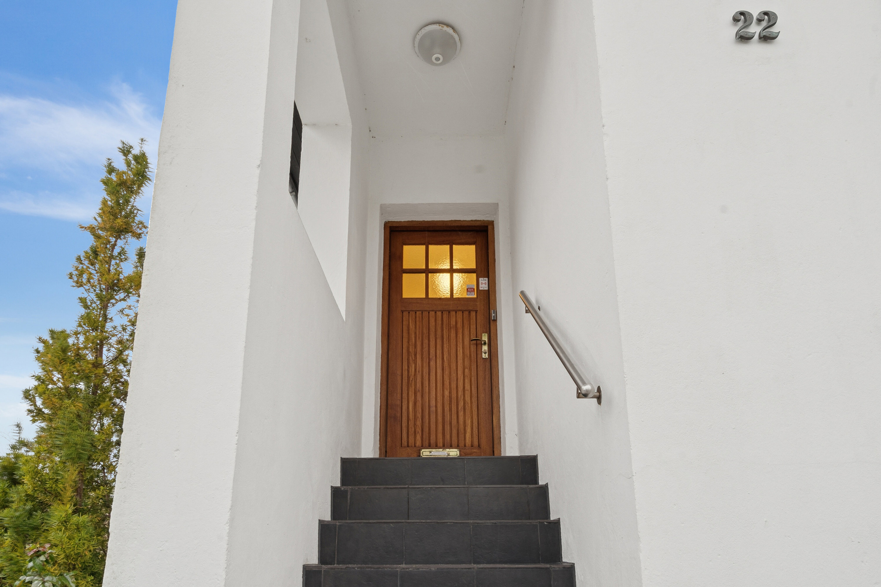 Fremhævet hoveddør billede i fuldskærmstilstand. Billede af Thornbæks Allé 22, 8270 Højbjerg