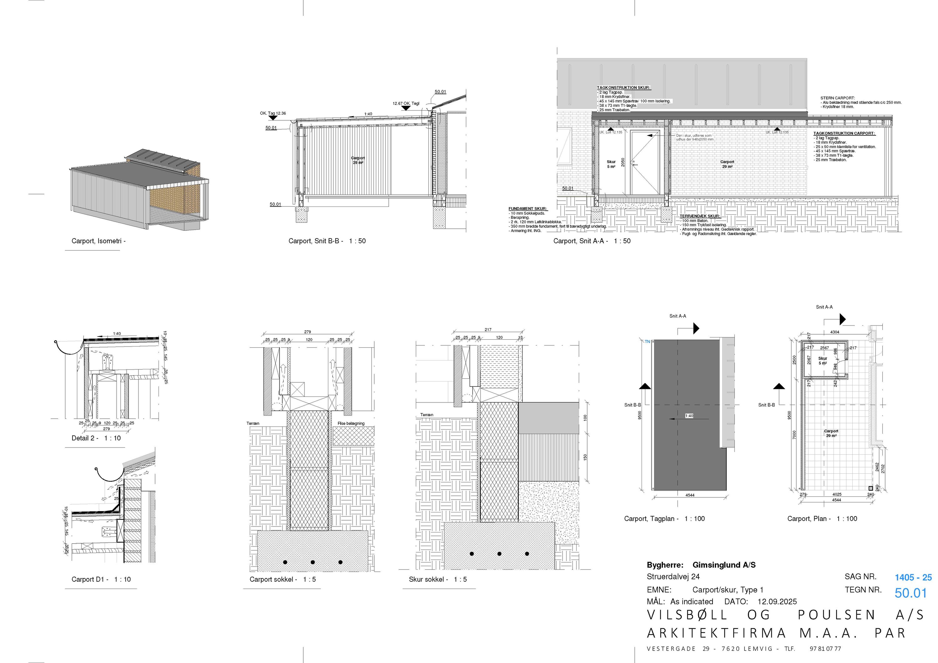 Fremhævet skitse carport type 1 billede i fuldskærmstilstand. Billede af Struerdalvej 24H, 7600 Struer