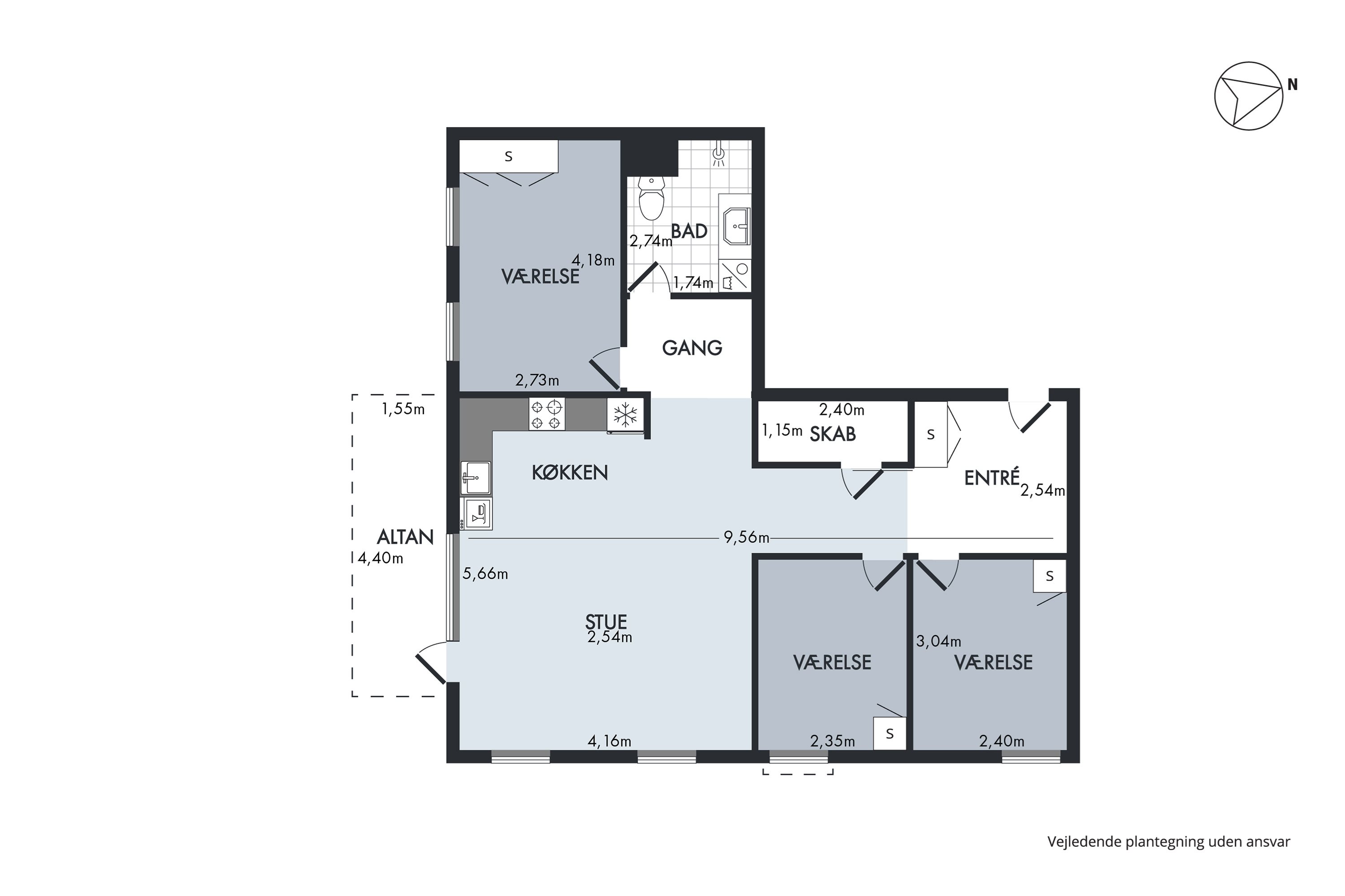 Plantegninger billede af Ejler Billes Allé 28, 4. th., 2300 København S