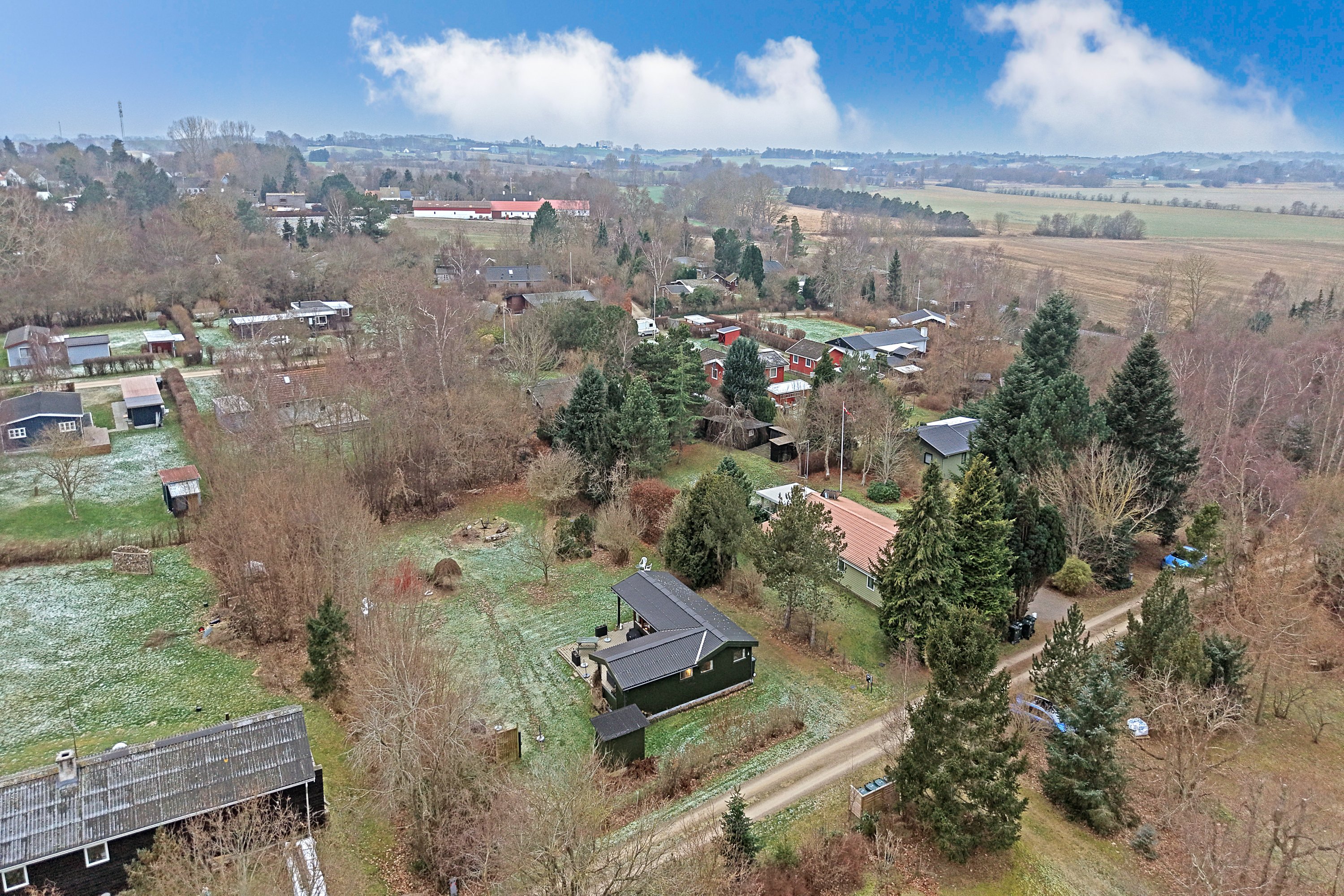 Fremhævet luftfoto billede i fuldskærmstilstand. Billede af Nørredalen 3, Nyrup, 4500 Nykøbing Sj