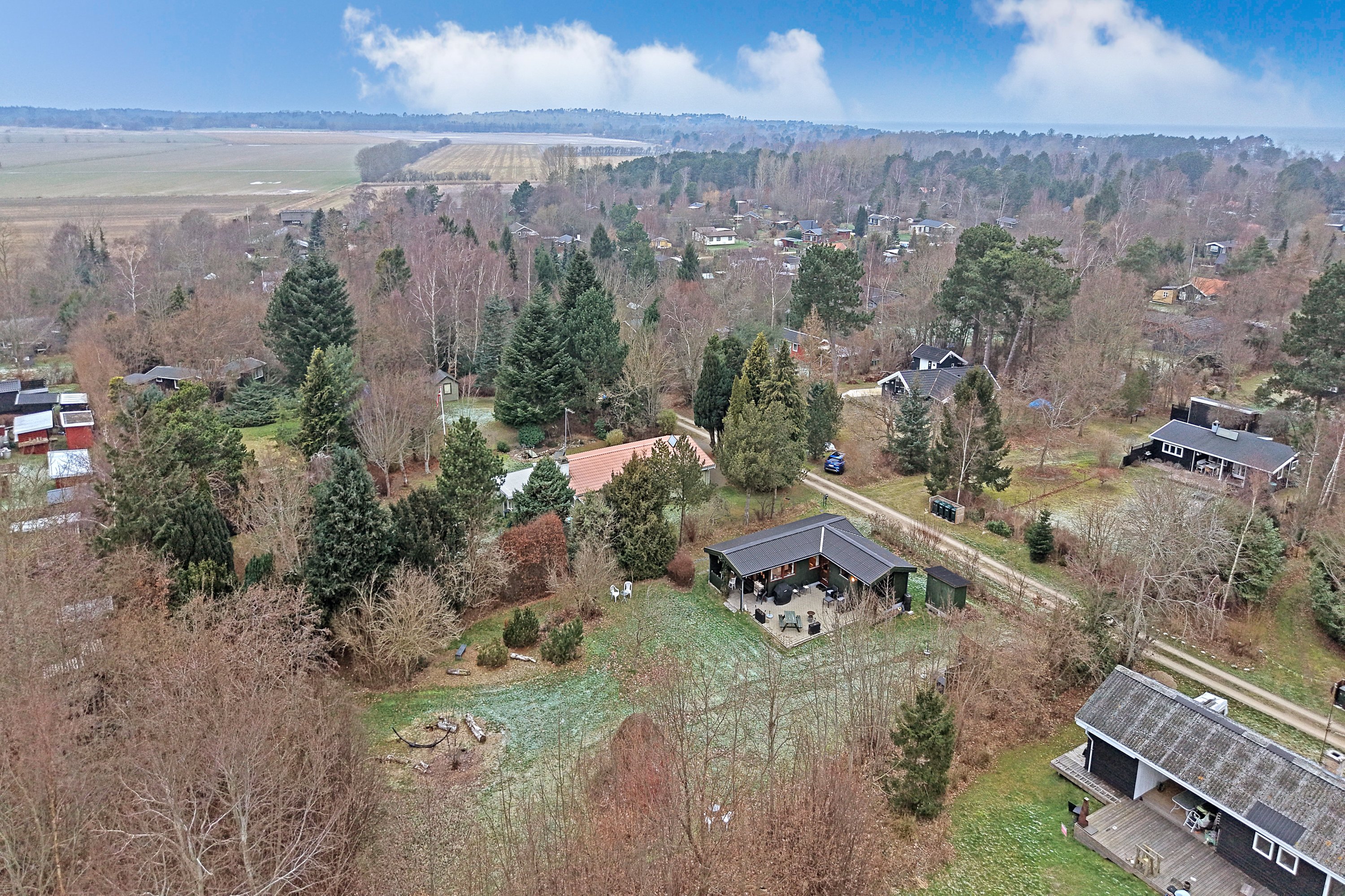 Fremhævet luftfoto billede i fuldskærmstilstand. Billede af Nørredalen 3, Nyrup, 4500 Nykøbing Sj