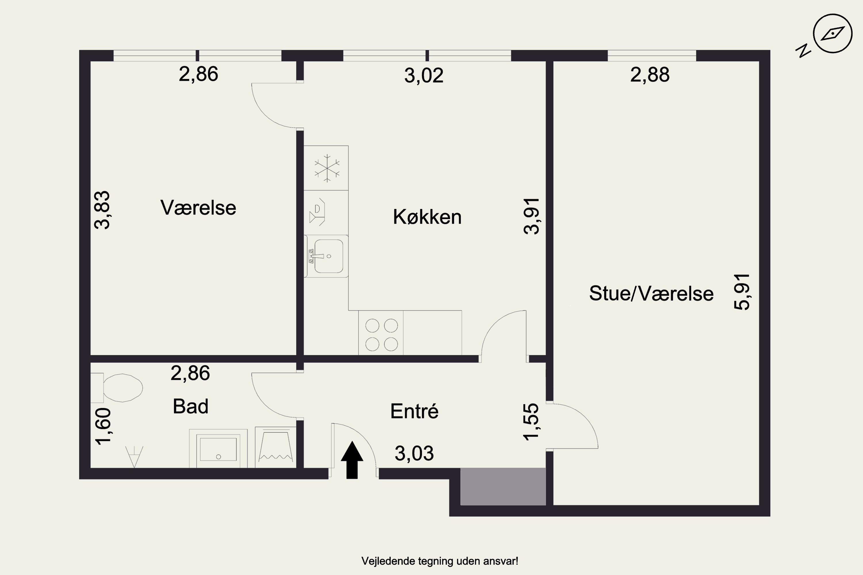Plantegninger billede af Frederiks Allé 28, 3. e., 8000 Aarhus C