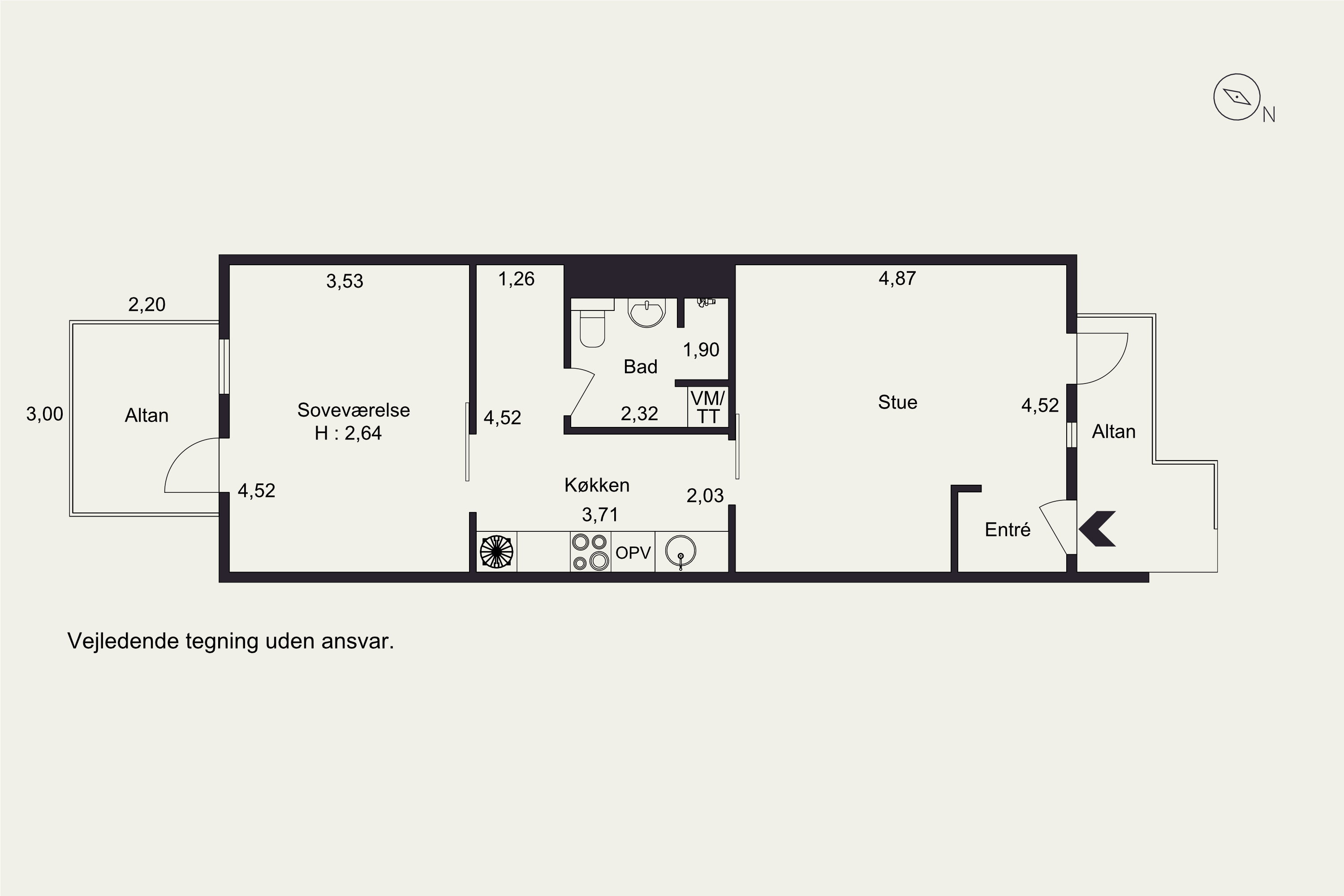 Plantegninger billede af Pilehøj 6D, 1. th., 3460 Birkerød