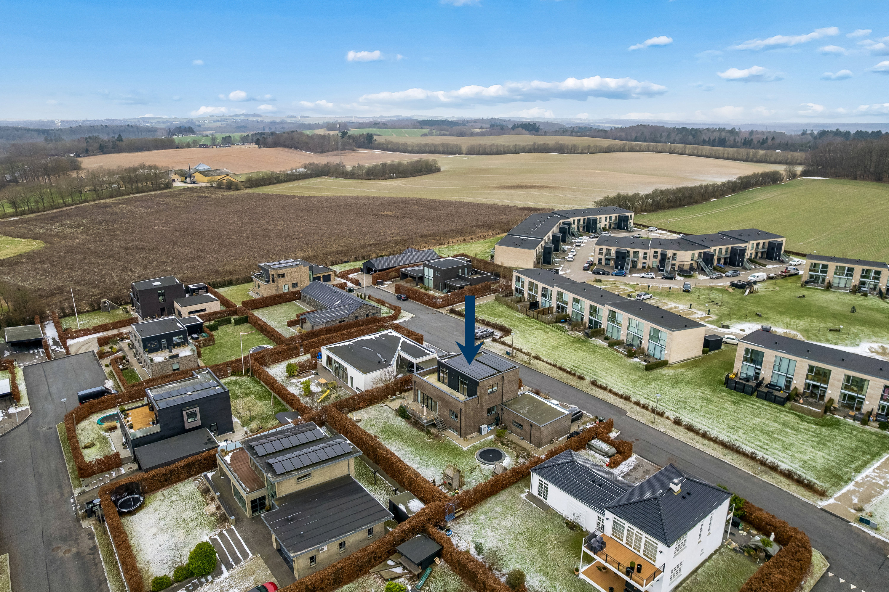 Fremhævet luftfoto billede i fuldskærmstilstand. Billede af Overblikket 16, Rodskov, 8543 Hornslet