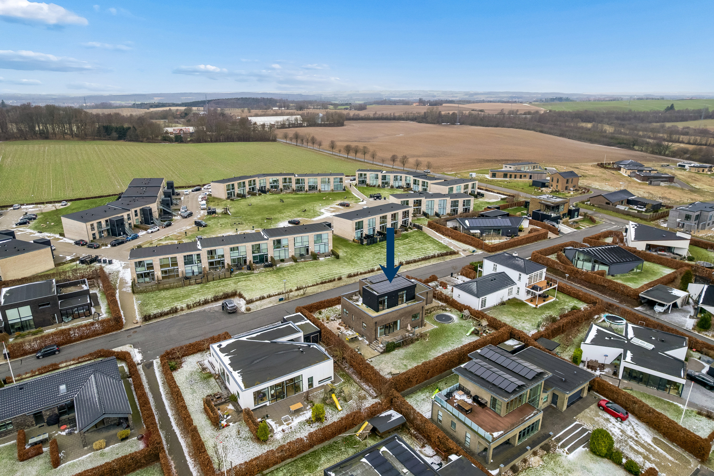 Fremhævet luftfoto billede i fuldskærmstilstand. Billede af Overblikket 16, Rodskov, 8543 Hornslet