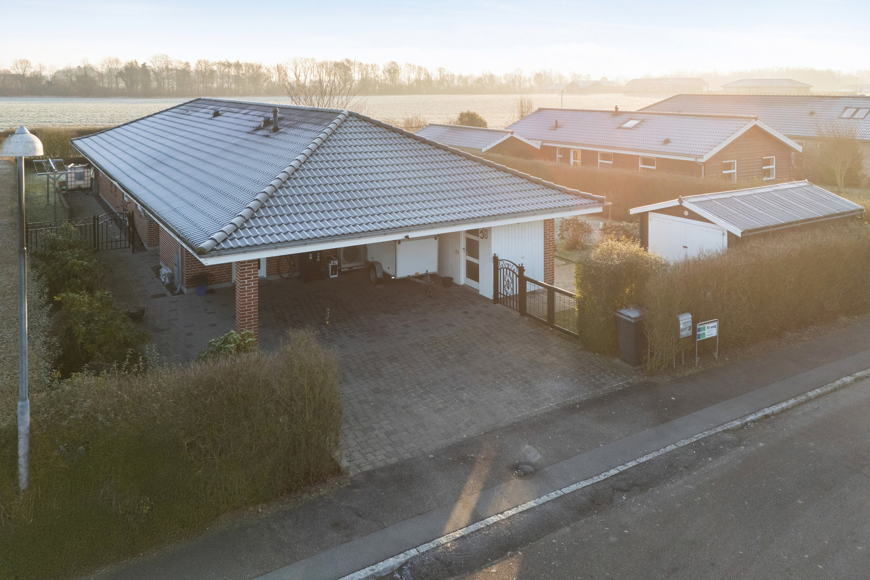 Fremhævet luftfoto billede i fuldskærmstilstand. Billede af Hyldetoften 30, 4281 Gørlev