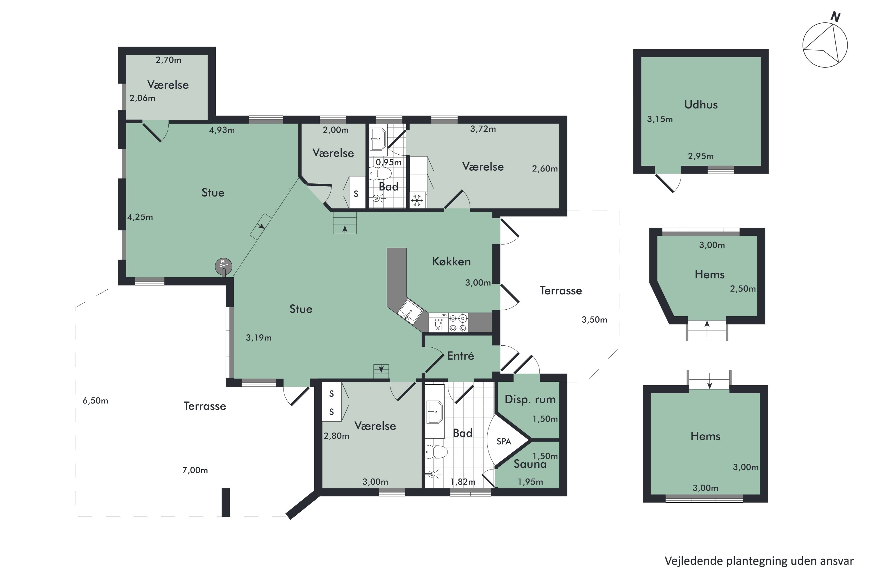 Plantegninger billede af Merkurvej 15, 9370 Hals