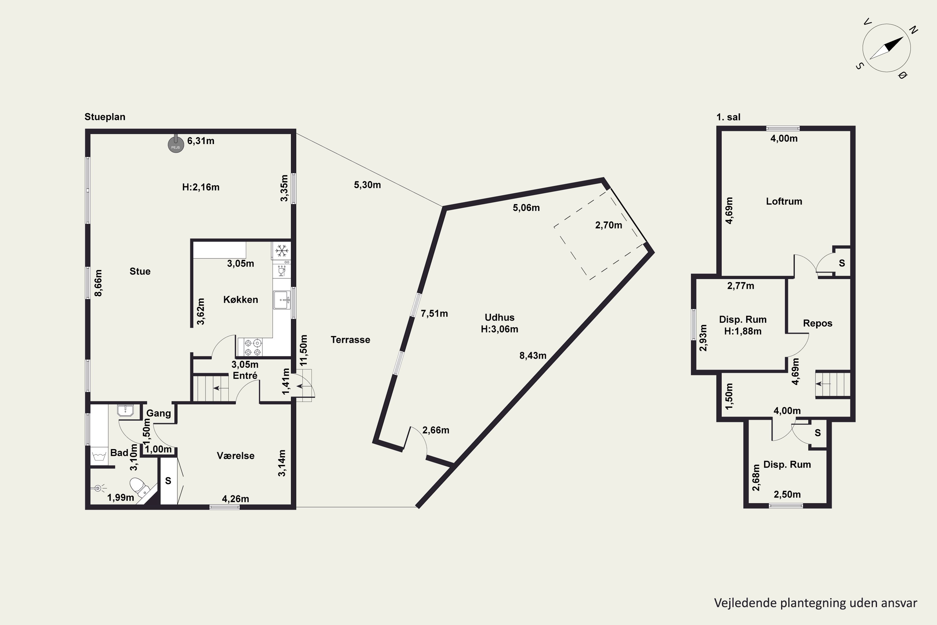 Plantegninger billede af Slotsvej 54, Karlby, 8543 Hornslet