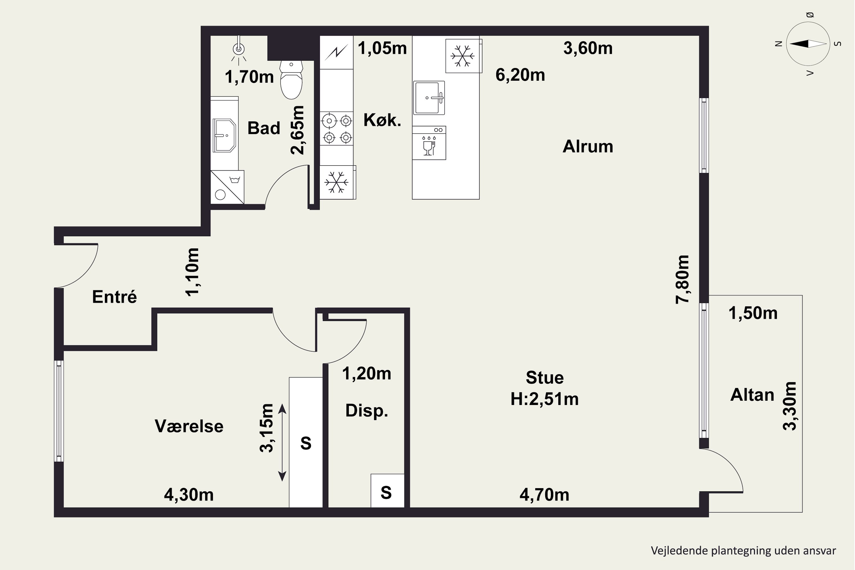 Plantegninger billede af Henning Smiths Vej 15E, 3. 5., 9000 Aalborg