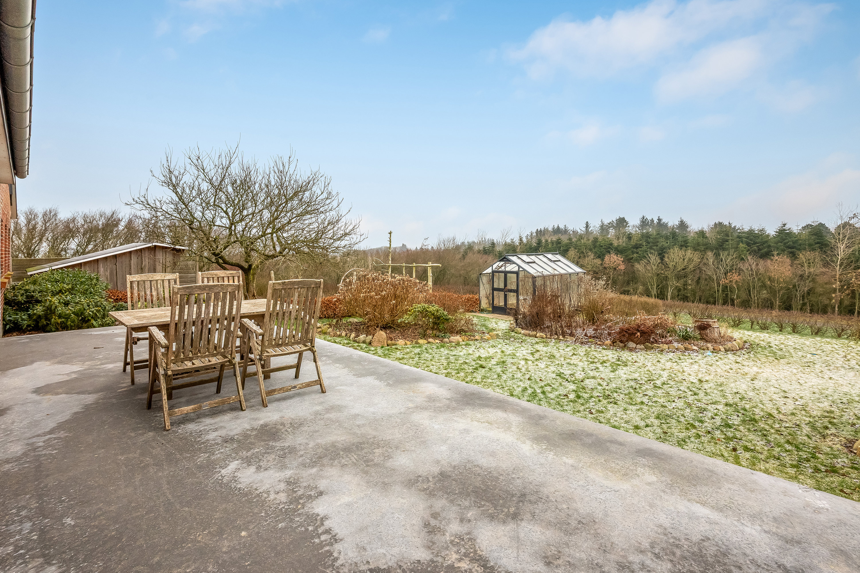 Fremhævet terrasse billede i fuldskærmstilstand. Billede af Trabjerggårdvej 40, Gudum, 7620 Lemvig