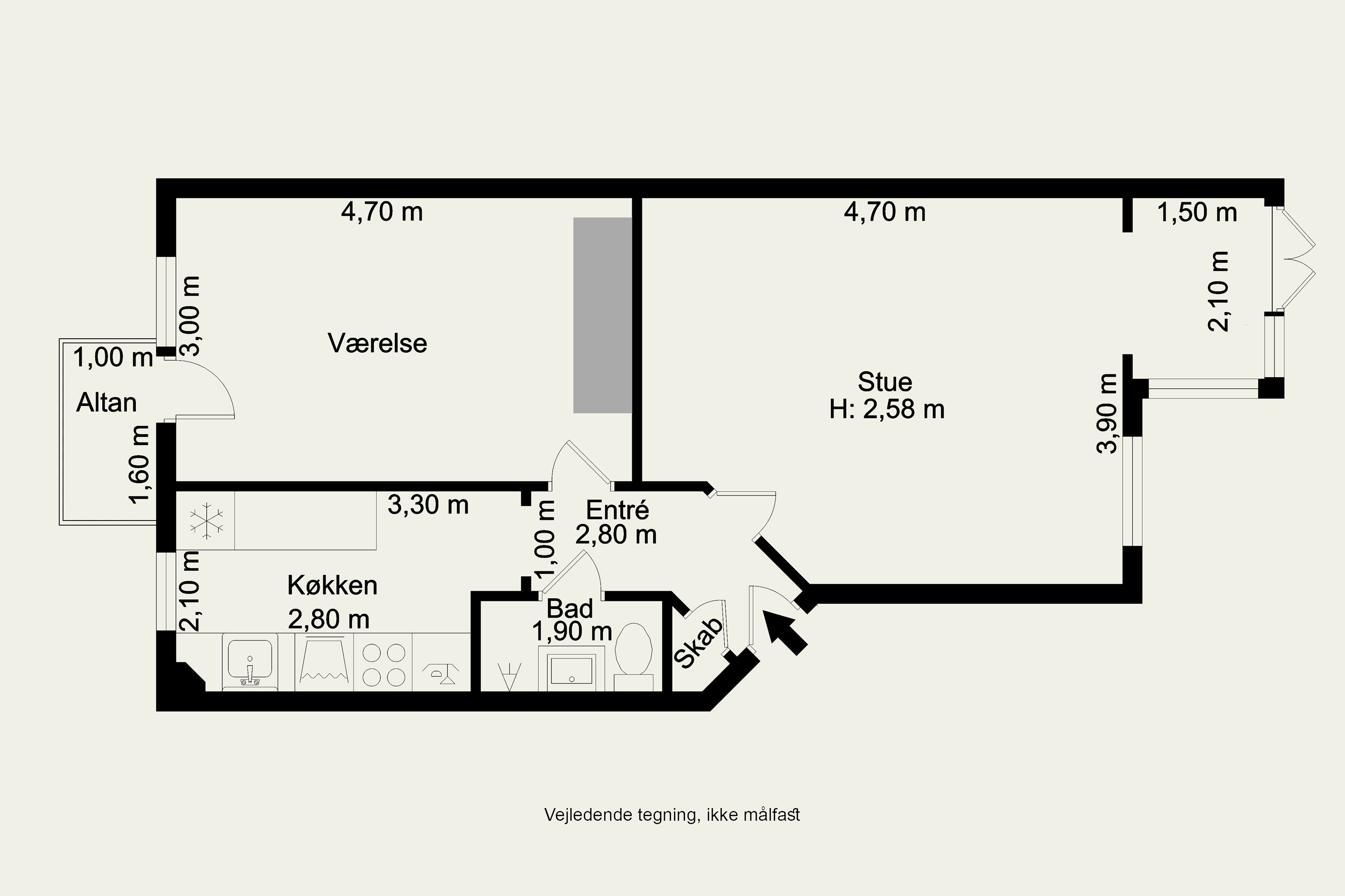 Plantegninger billede af Johan Kellers Vej 48, 1. th., 2450 København SV